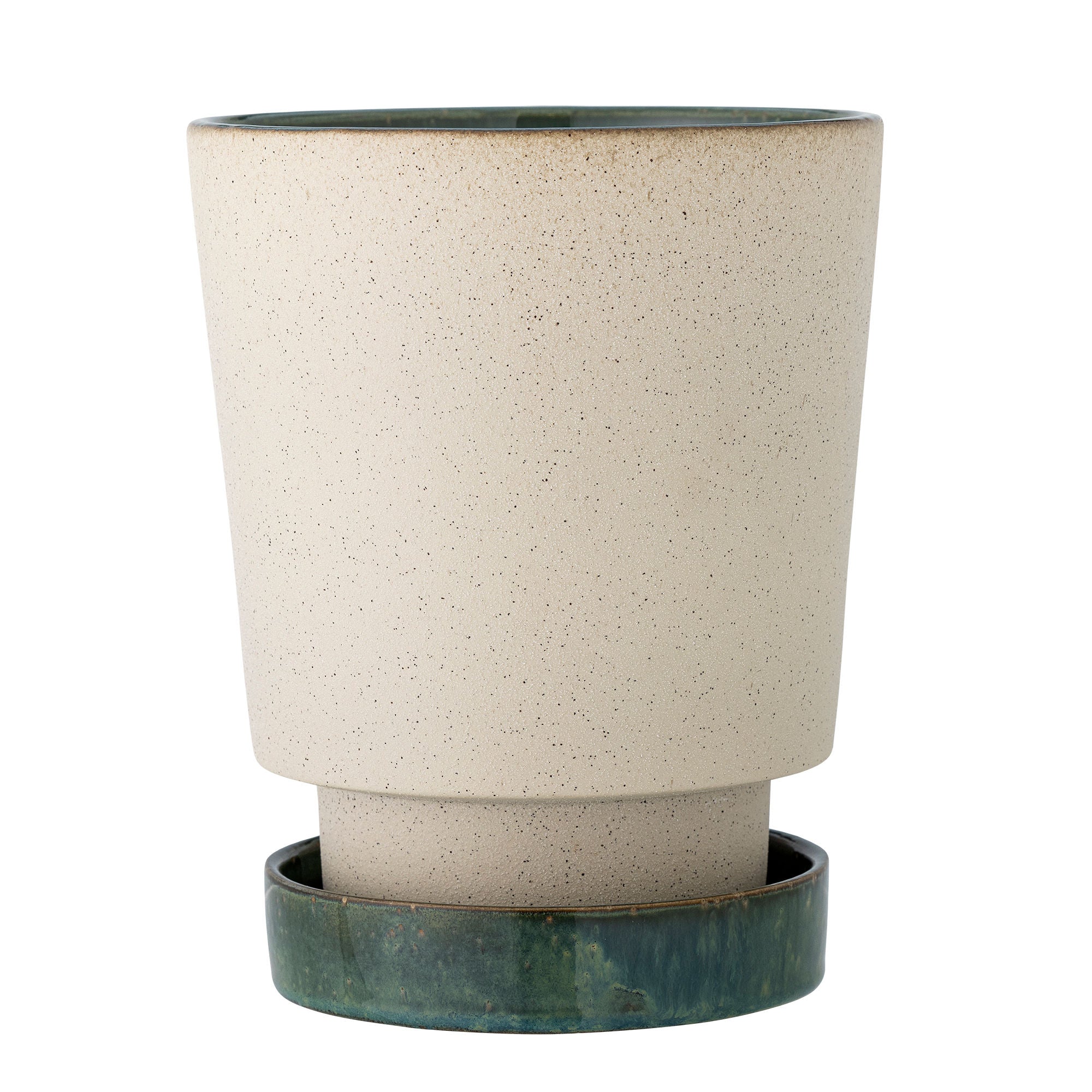 Bloomingville Idril Herbal Pot m/tallerken, natur, steingods