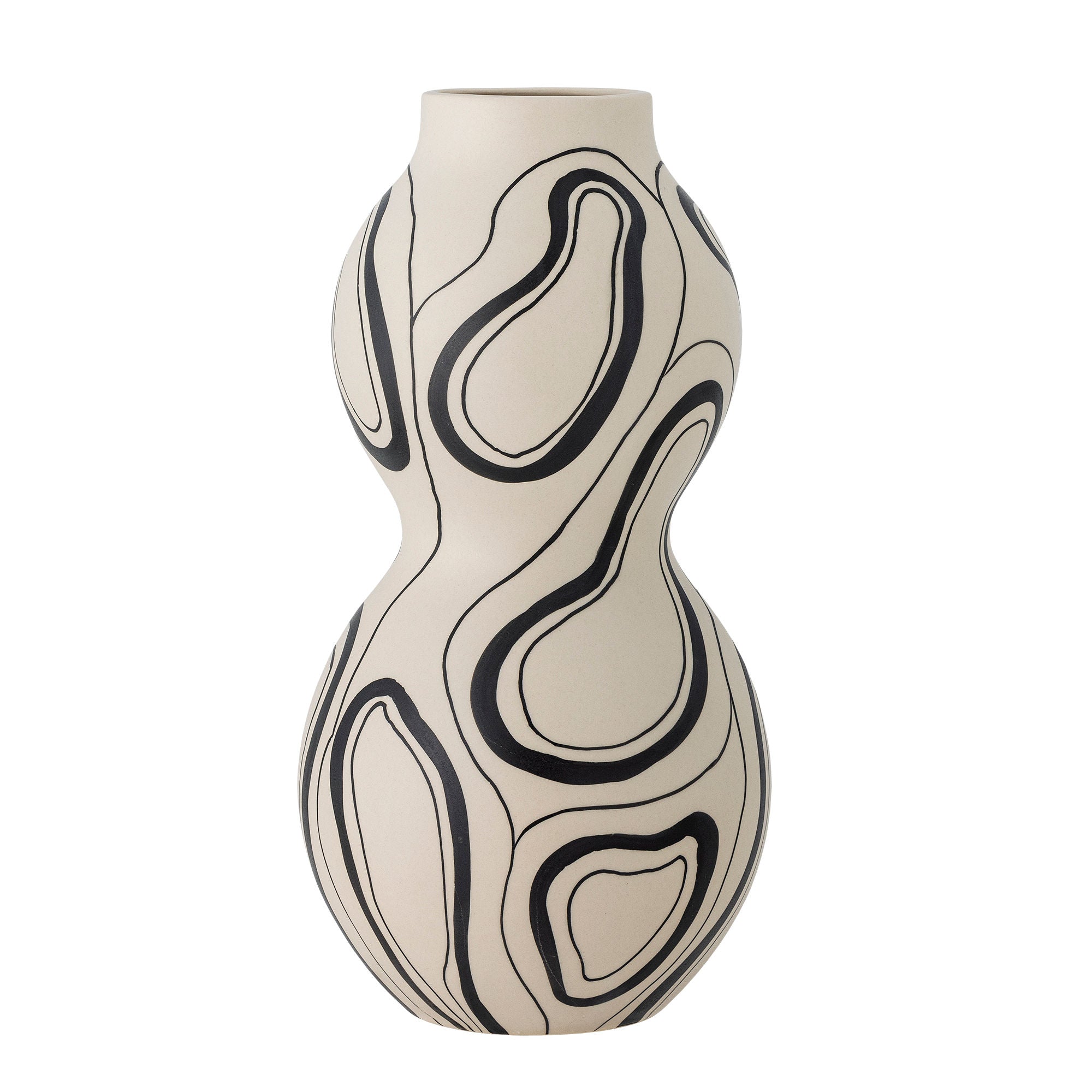 Bloomingville Nicola Vase, svart, steingods
