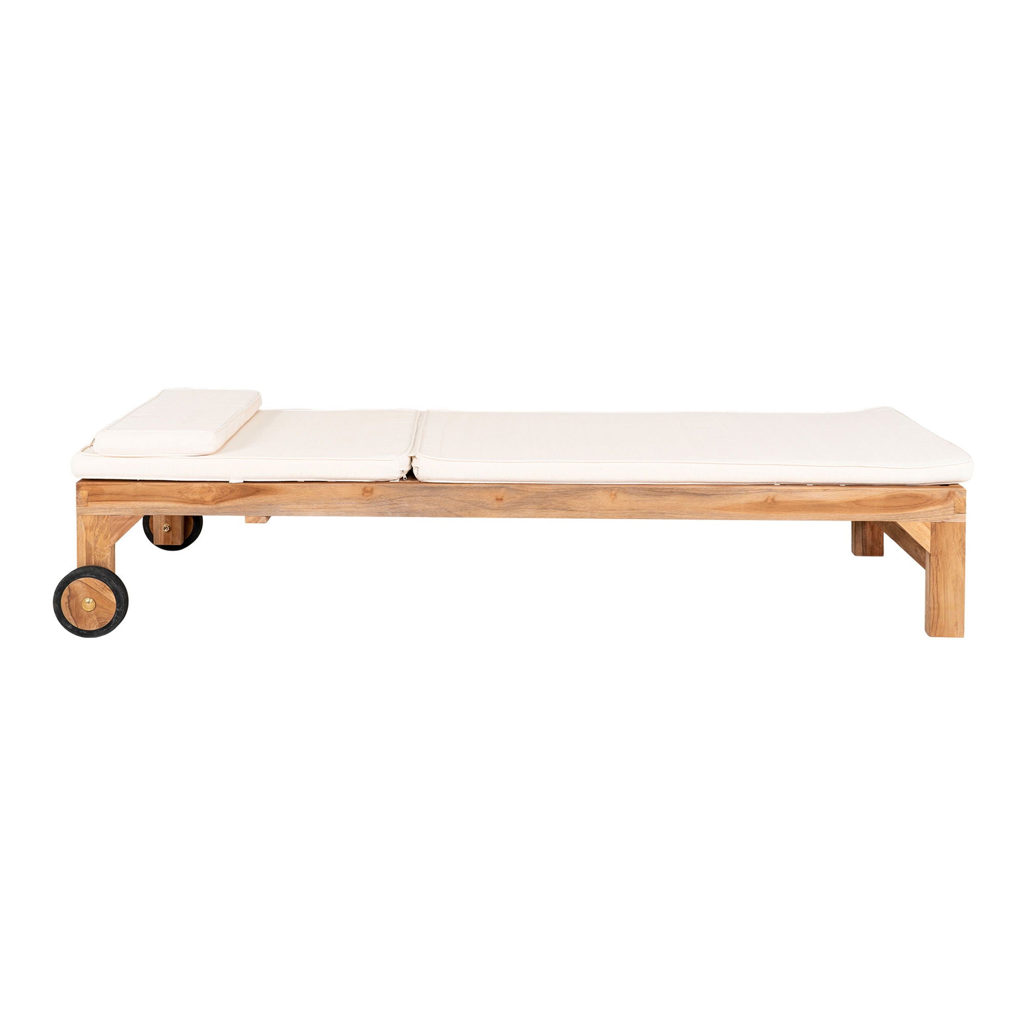 Andorra Solar Trolley With Solar Trolley Cushion - Solar Trolley with Solar Trolley Pute, Teak/Cotton, Nature/White