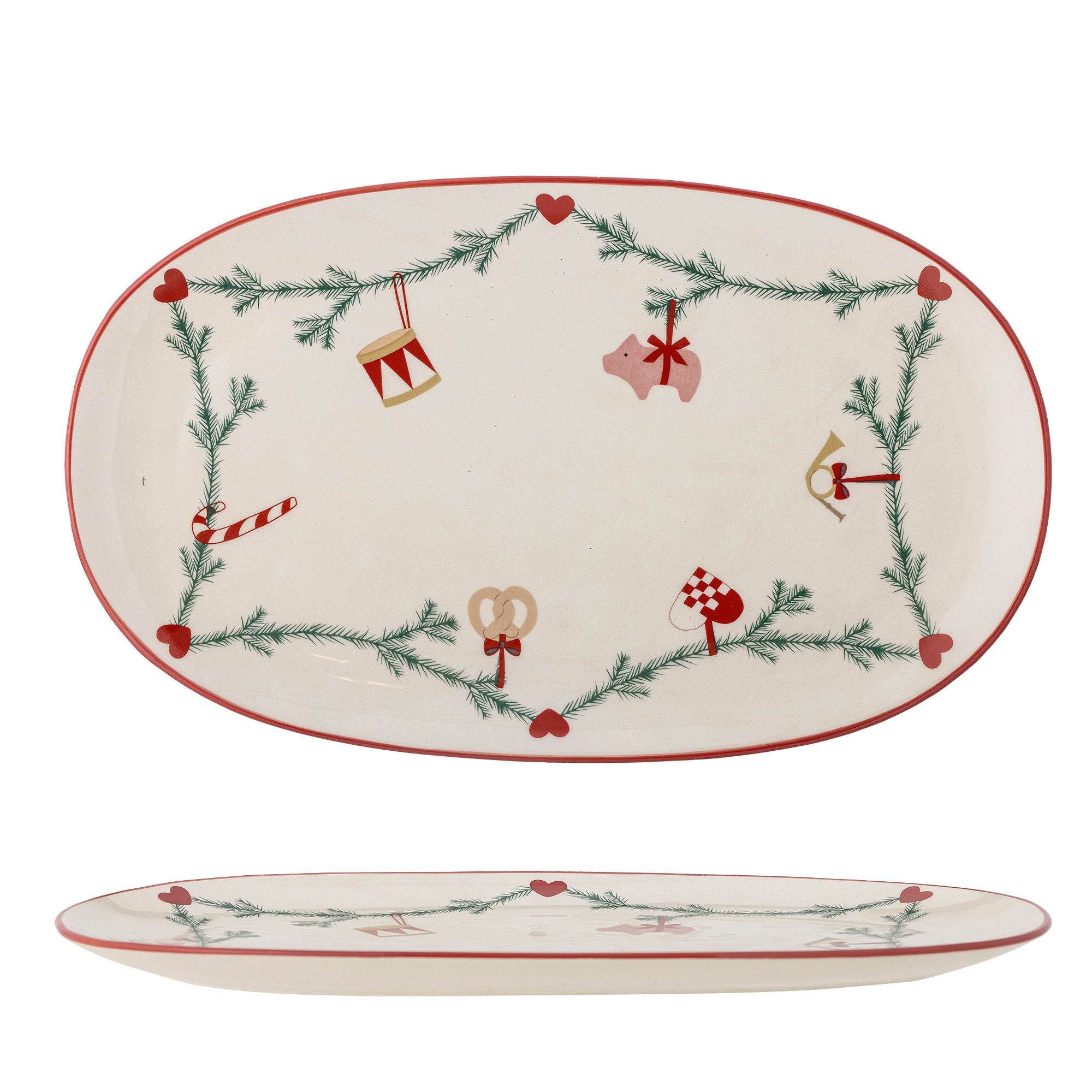 Bloomingville Yule serveringsfat, natur, steingods
