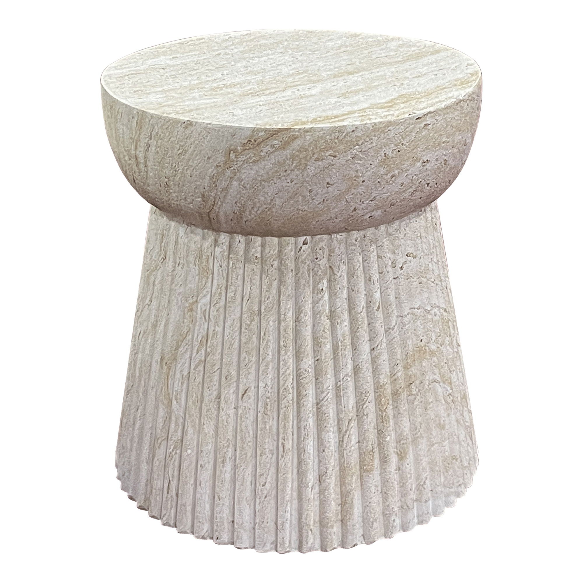 Sidebord, fiberleire, natur<br>Ø47.5x41 cm