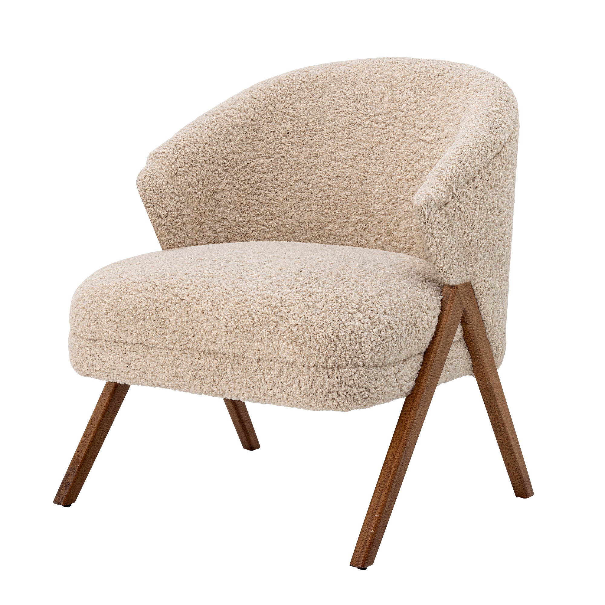 Bloomingville Camino Lounge Chair, Nature, Rubber Tree