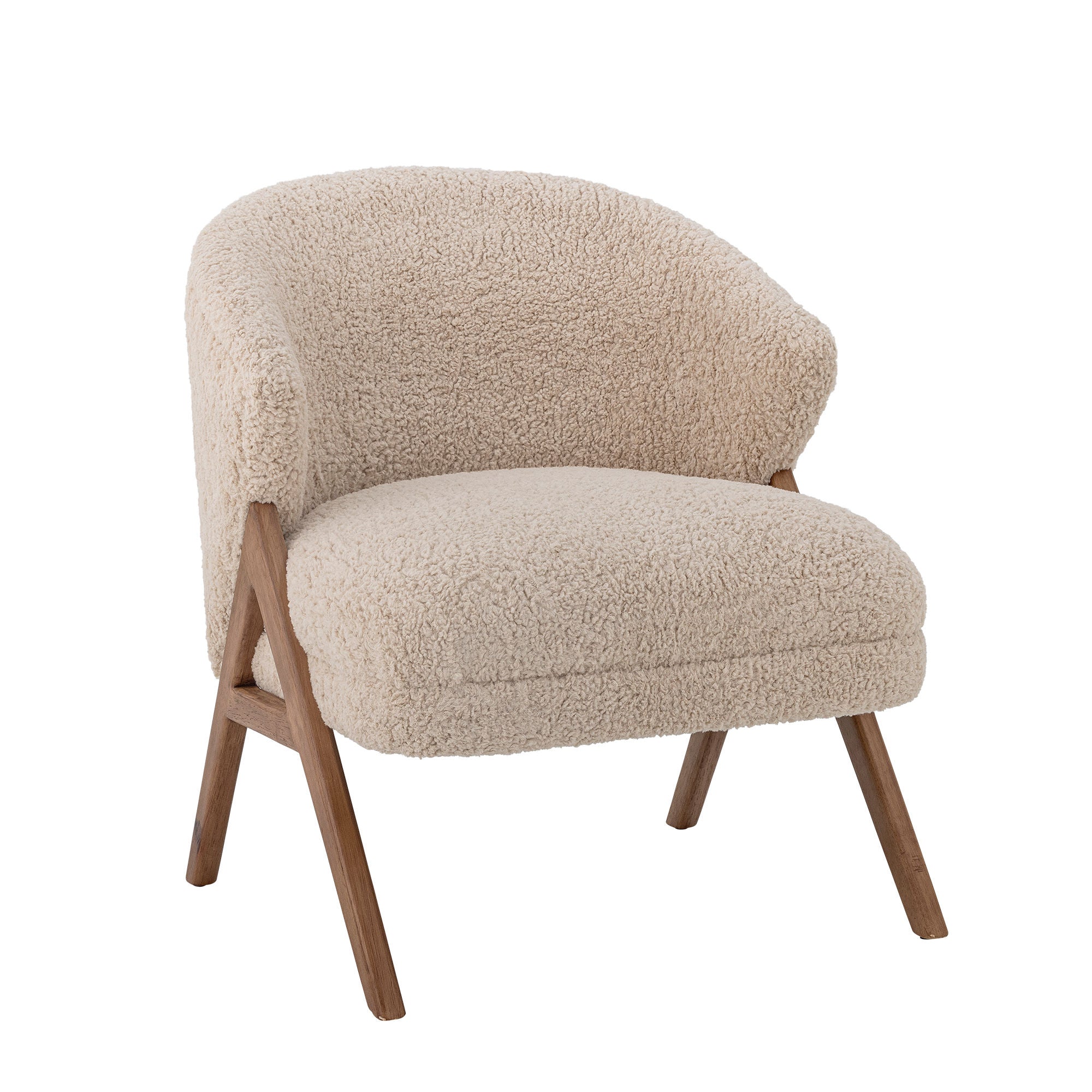 Bloomingville Camino Lounge Chair, Nature, Rubber Tree