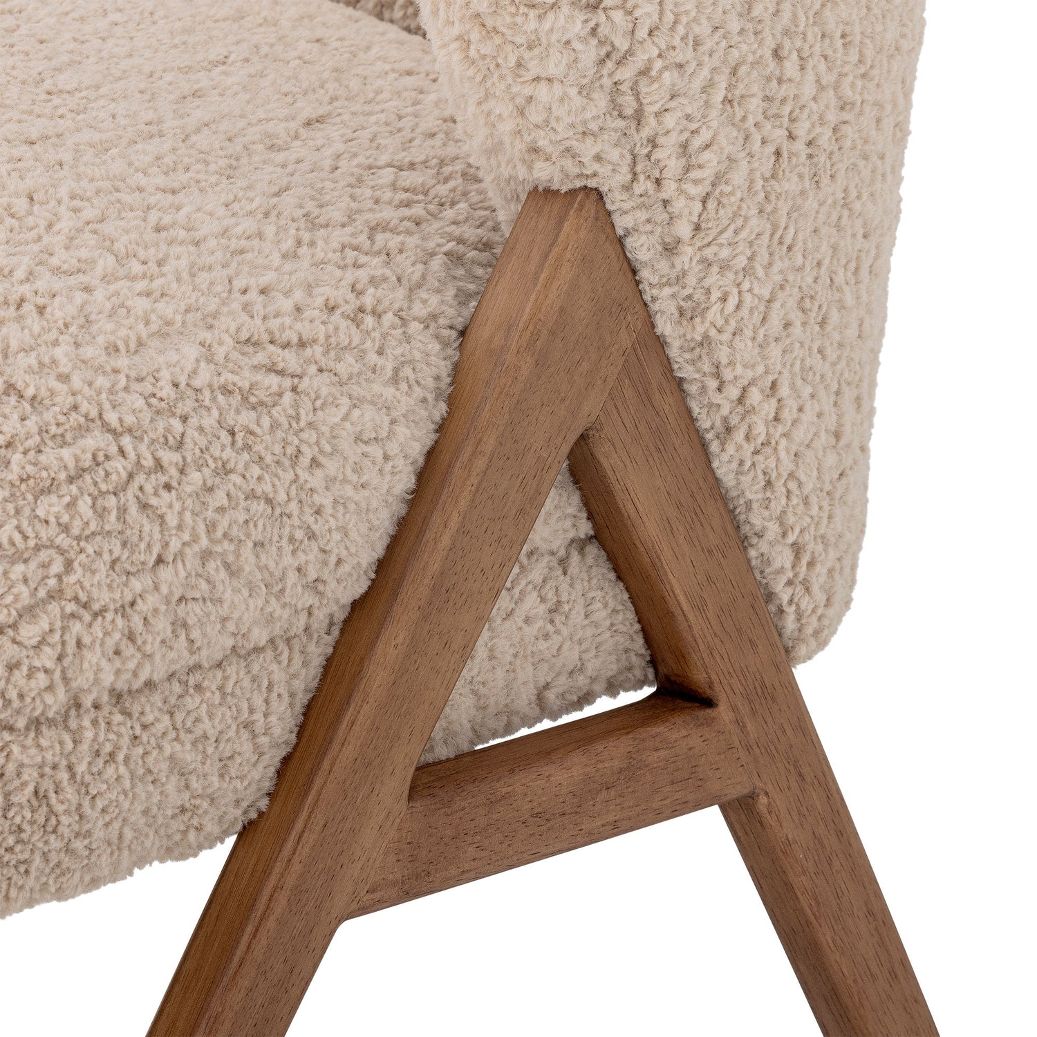 Bloomingville Camino Lounge Chair, Nature, Rubber Tree