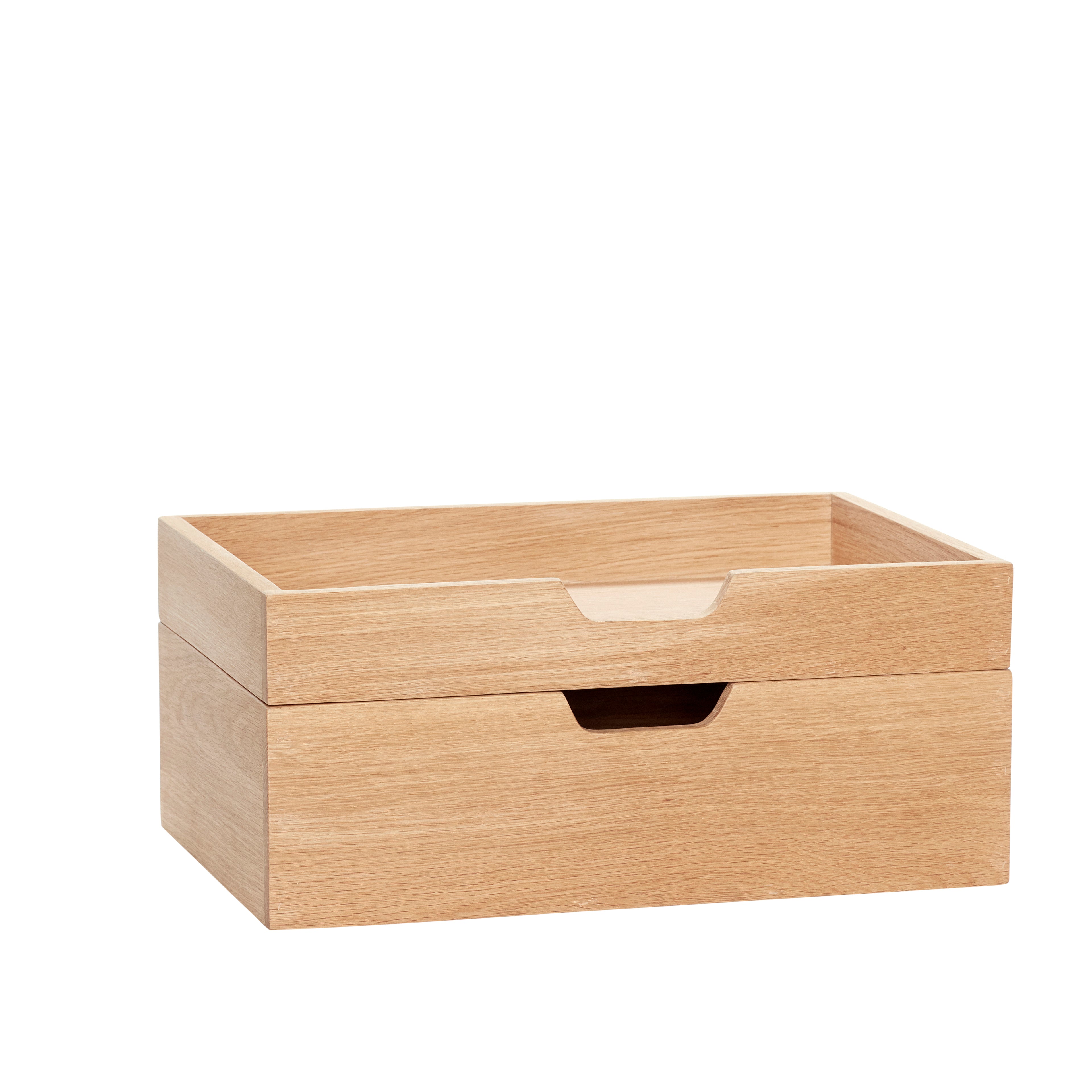 Merk oppbevaringsboks Natur (sett med 2) - 35x24xh5, 35x24xh10cm