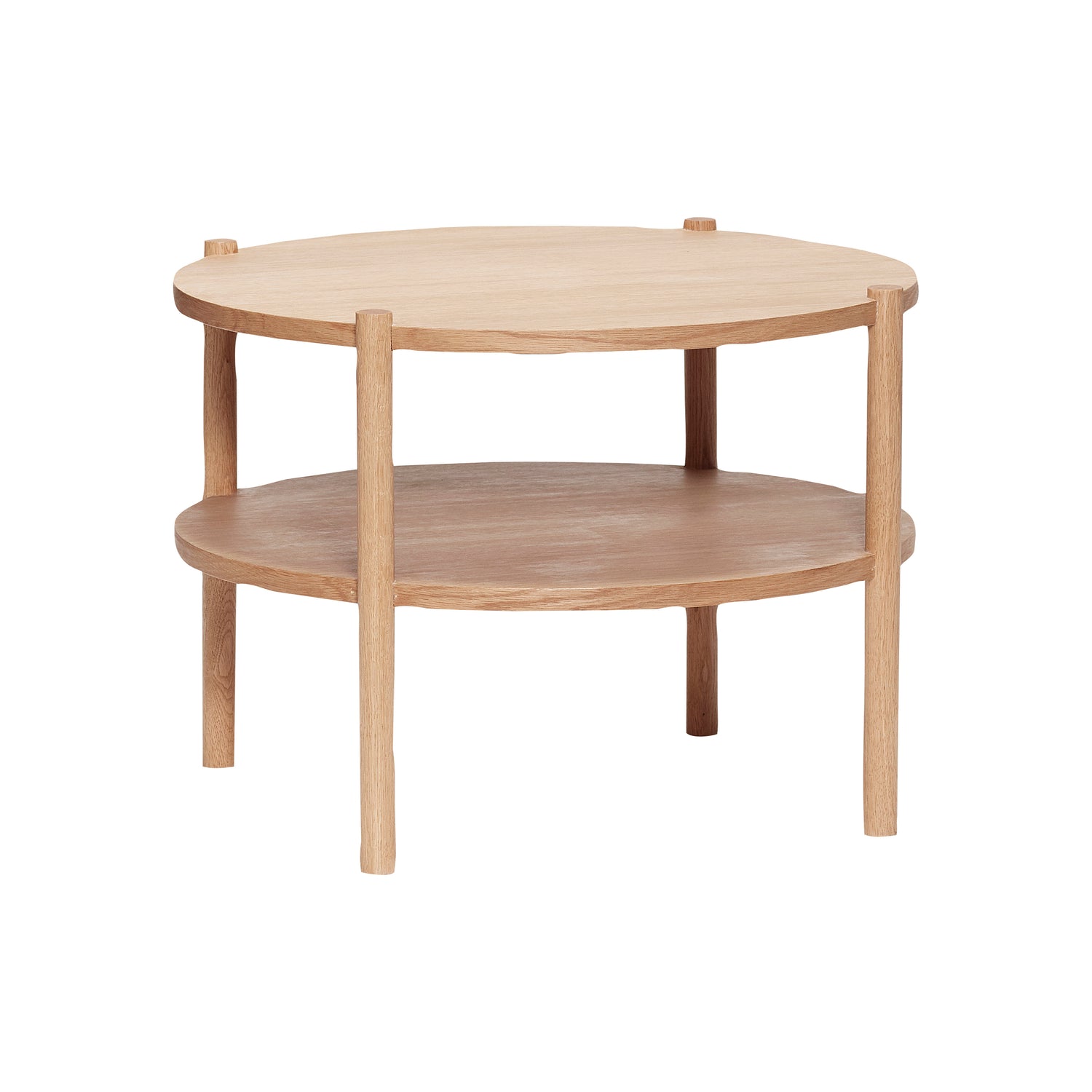 Eikenøtt salongbord rundt natur - Ø64XH44cm