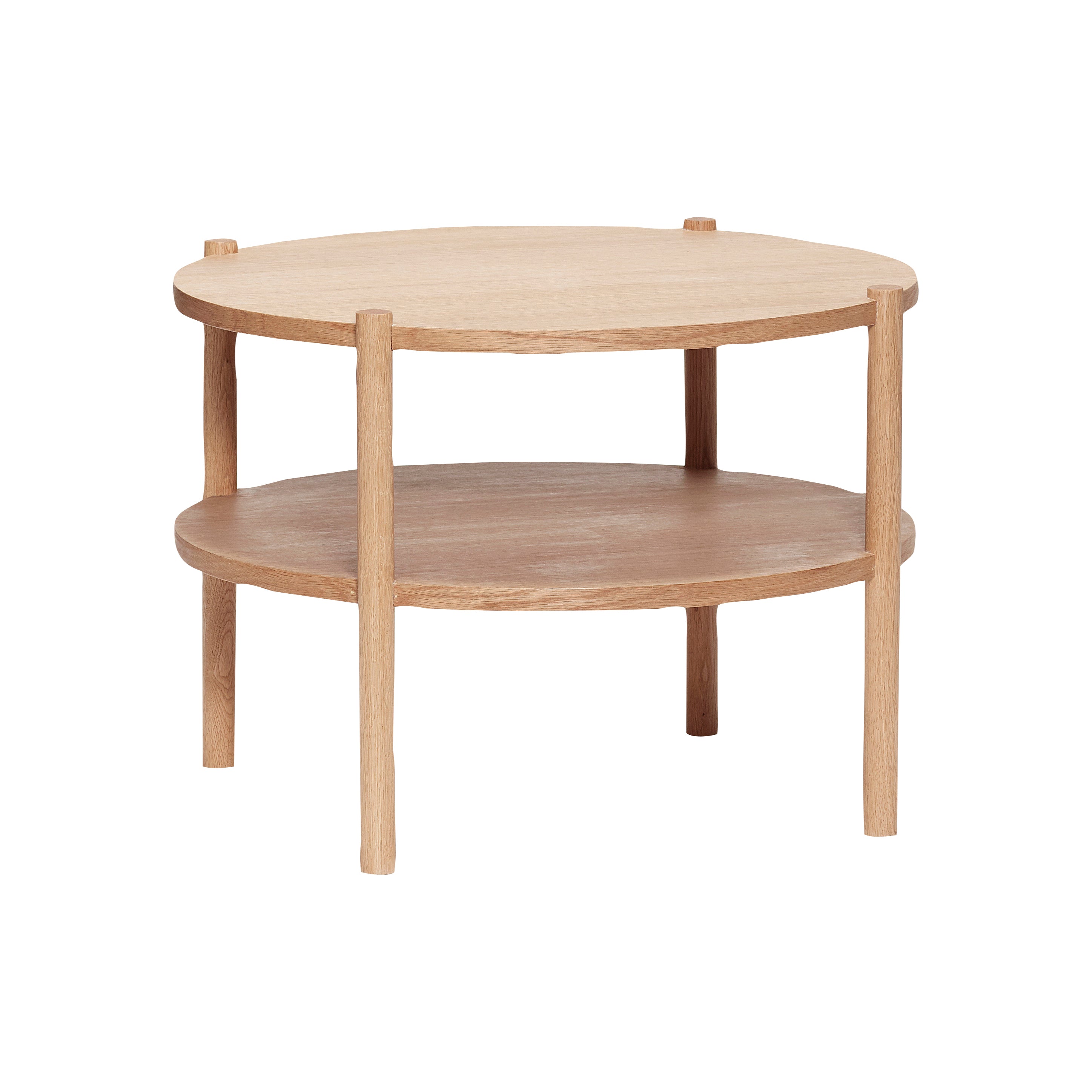 Eikenøtt salongbord rundt natur - Ø64XH44cm