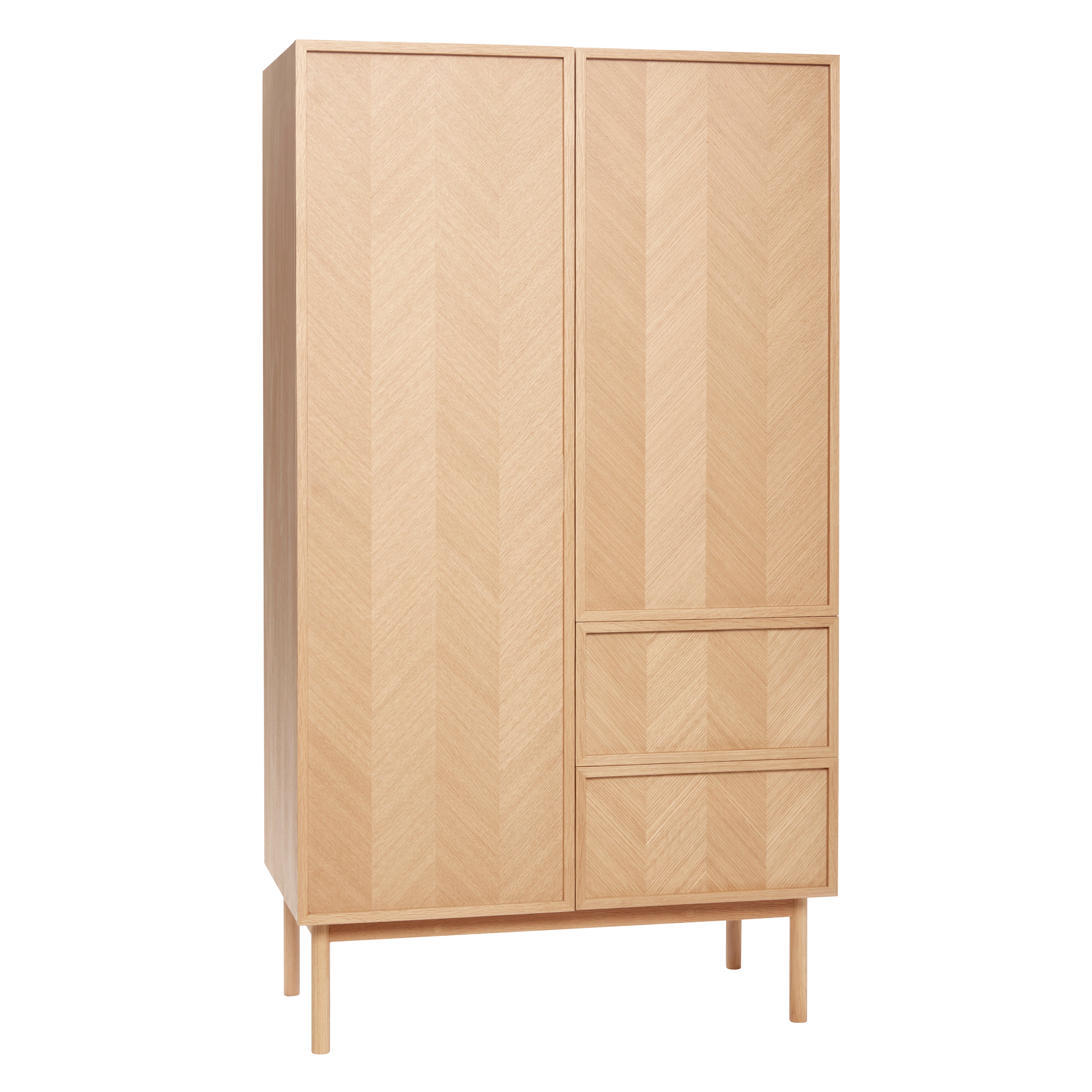 Herringbone garderobe stor natur - 100x52x180cm