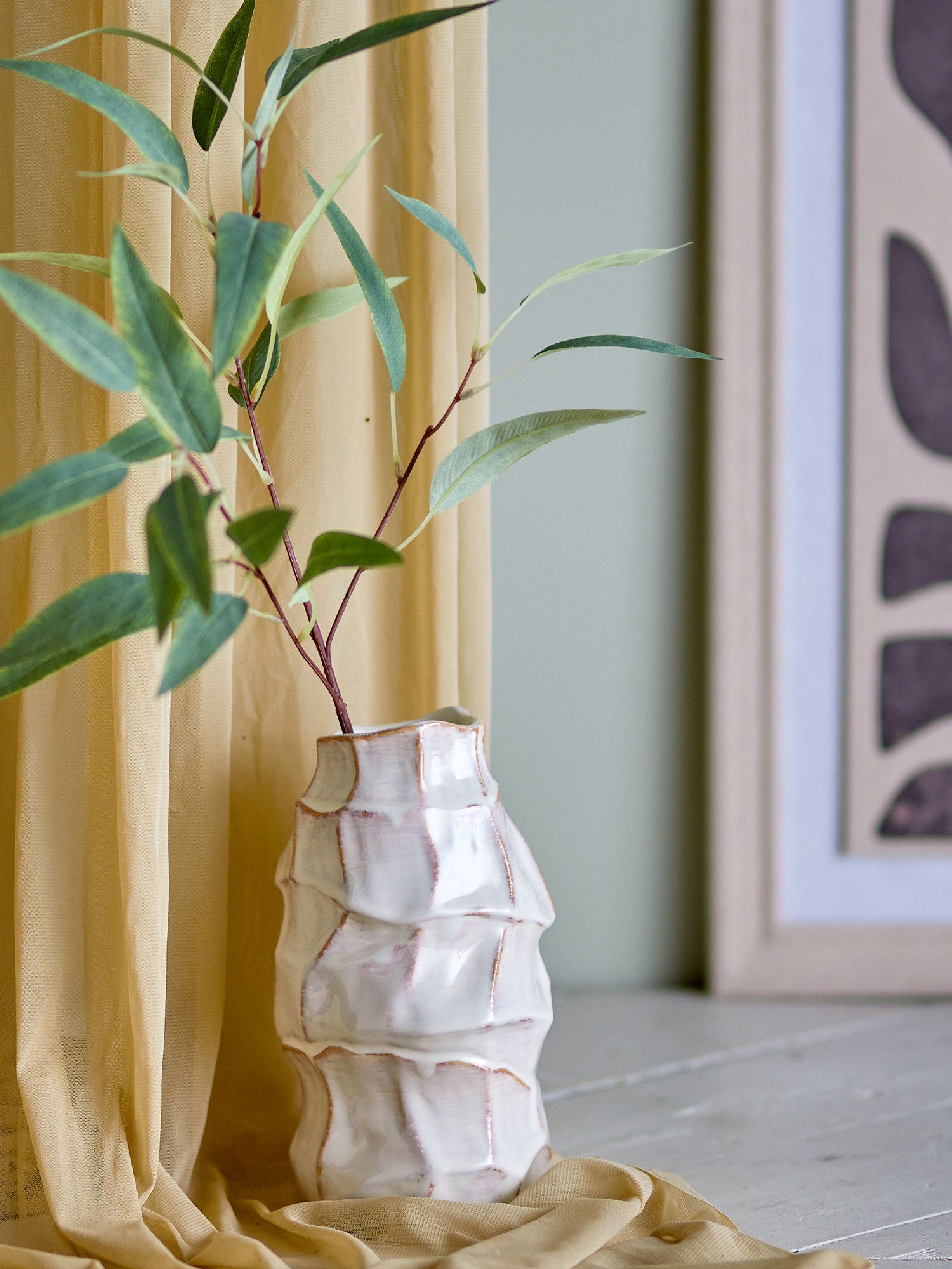 Bloomingville Dolores vase, hvitt, steingods
