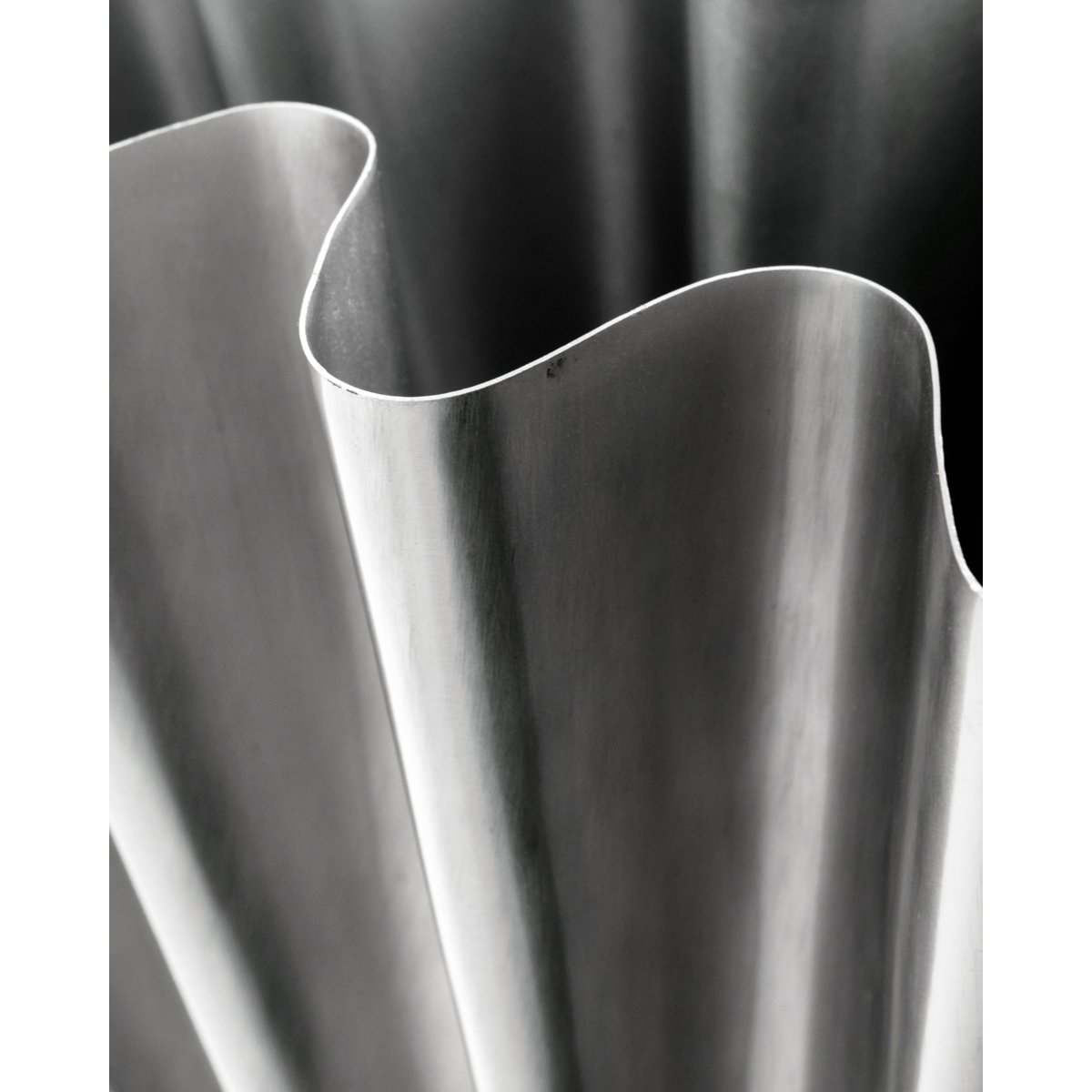 Vase, hdflood, børstet sølvfinish