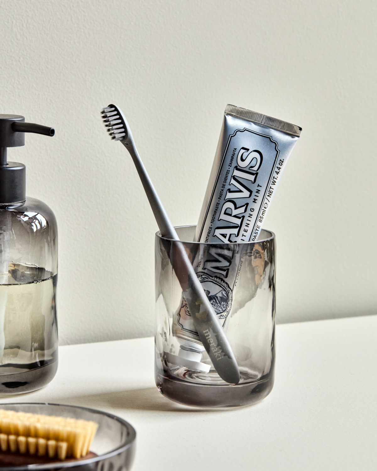 Tannbørsteholder, HDWah, Grå