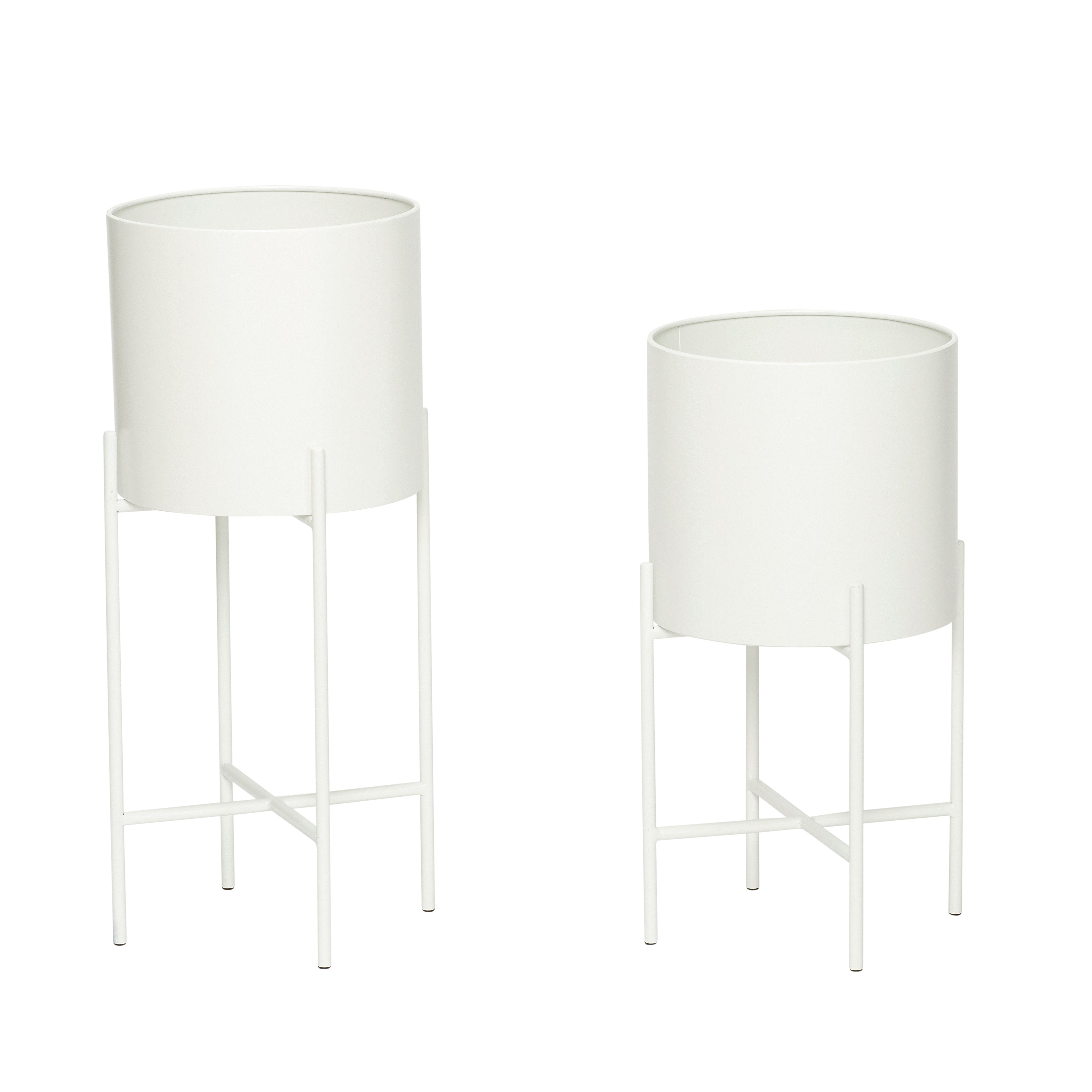 Airy Pot White (sett med 2) - Ø25XH45, Ø25XH55cm