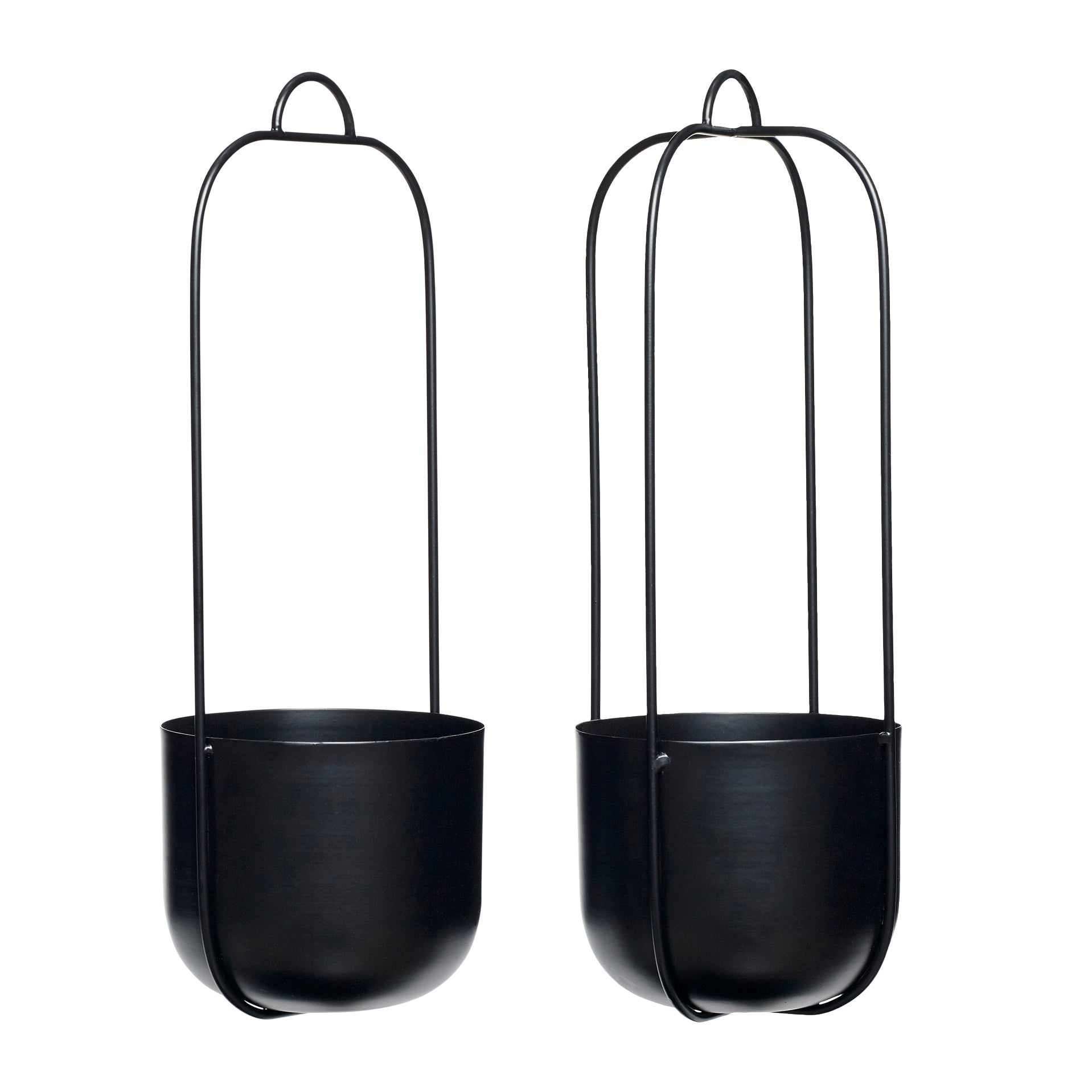 Lotus Hanging Pot Black (sett med 2) - Ø16XH44cm