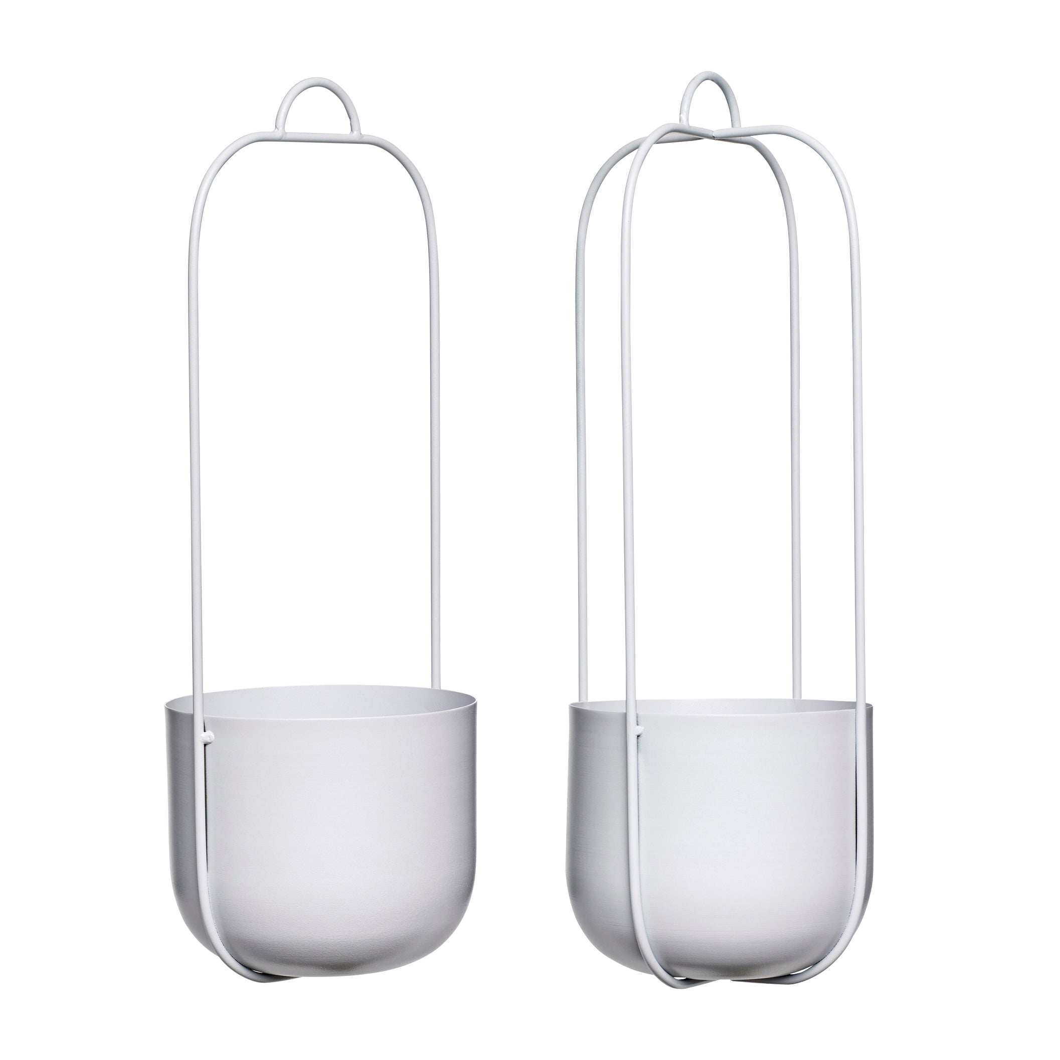 Lotus Hanging Pot Light Grey (sett med 2) - Ø16XH44cm