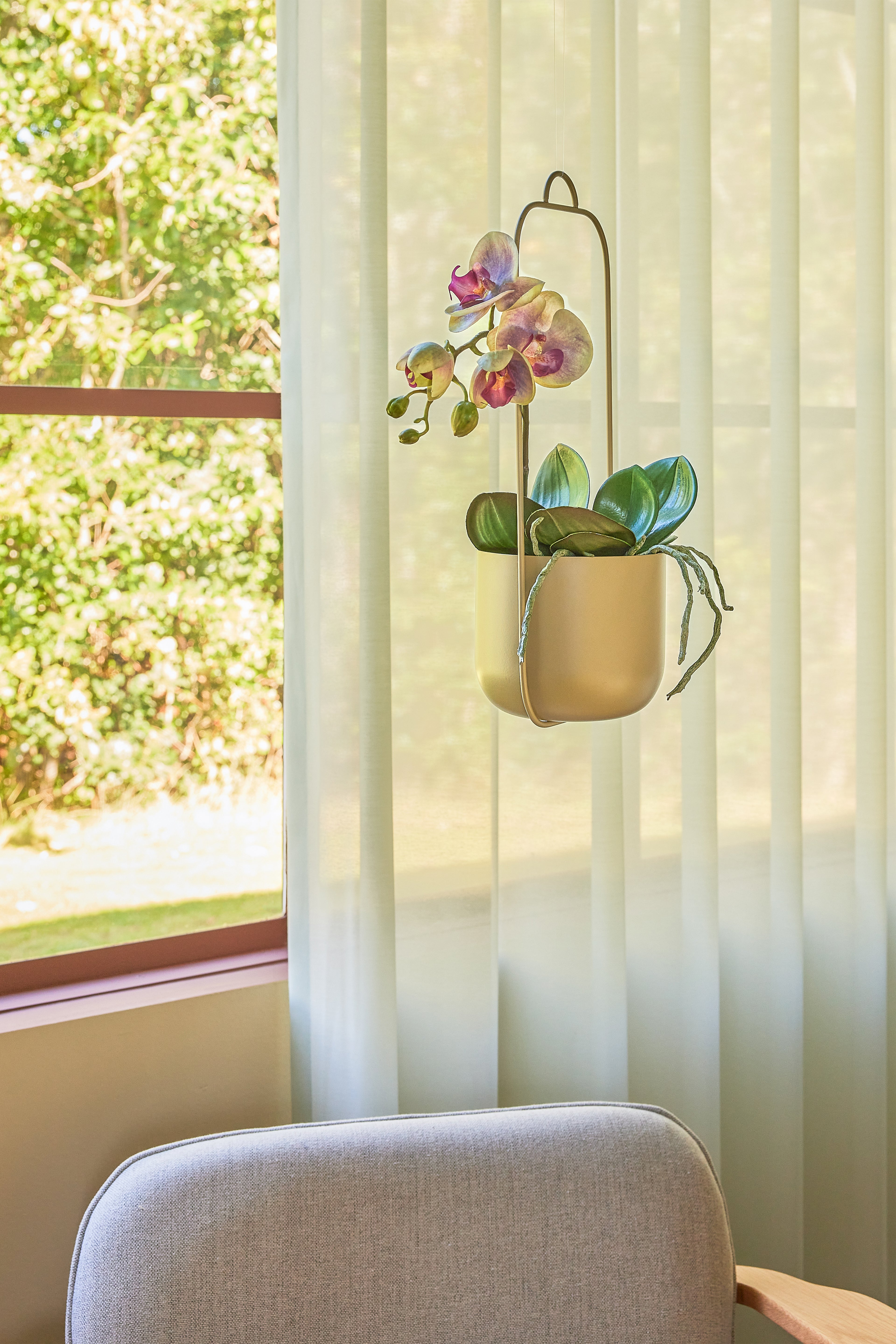 Lotus Hanging Pot Khaki (sett med 2) - Ø16XH44cm