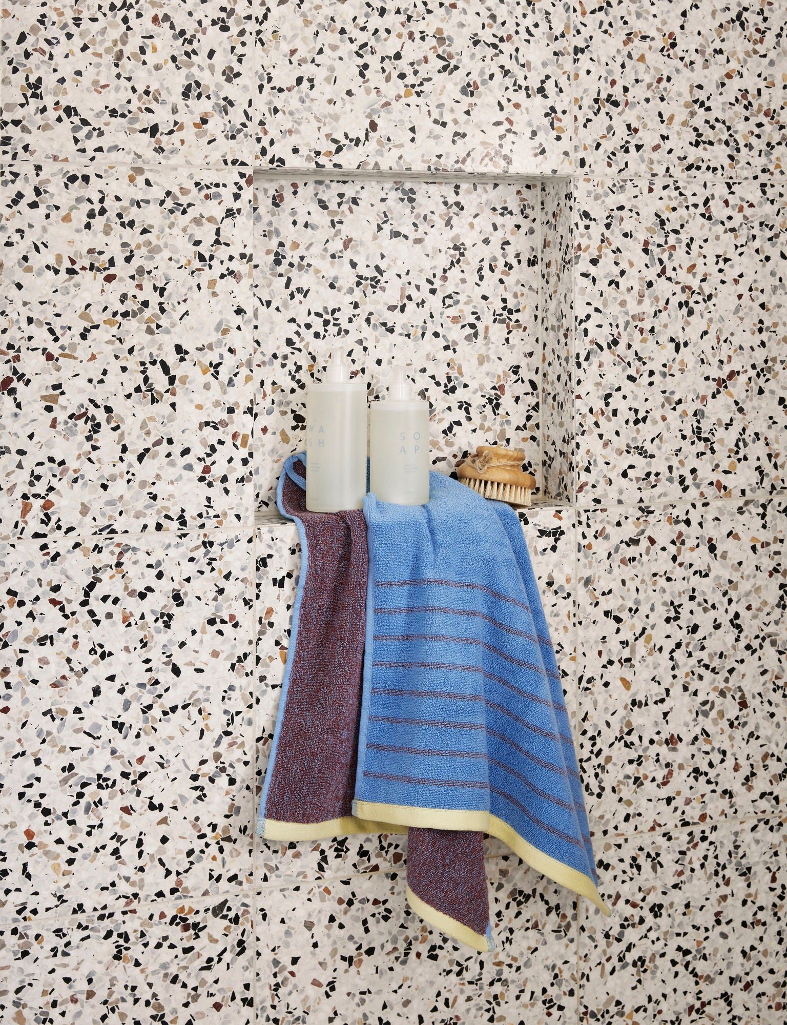 Hübsch promenade håndkle stor lilla/blå