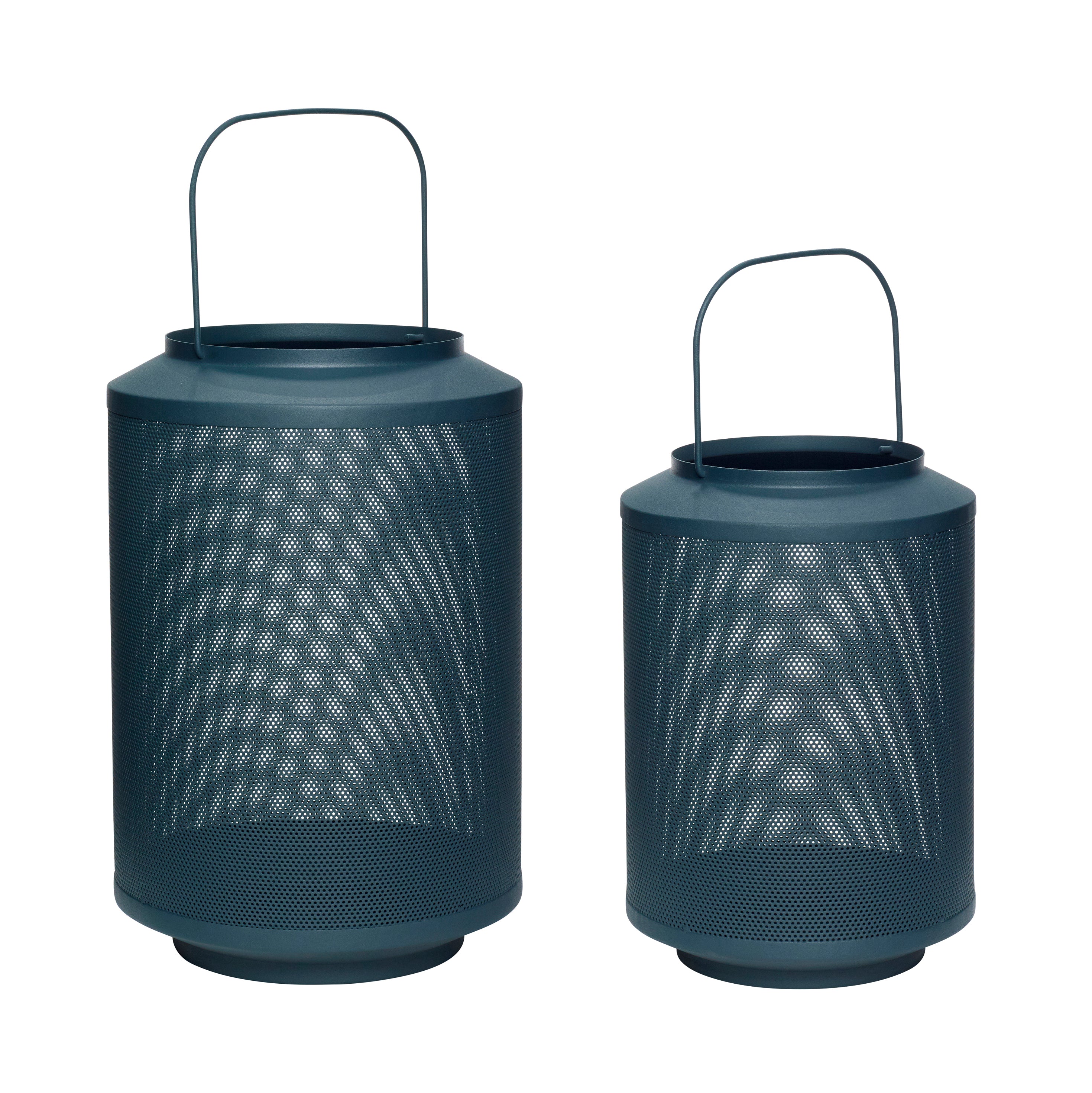 Edge Lanterns Petrol (sett med 2) - Ø21XH46, Ø26XH57cm