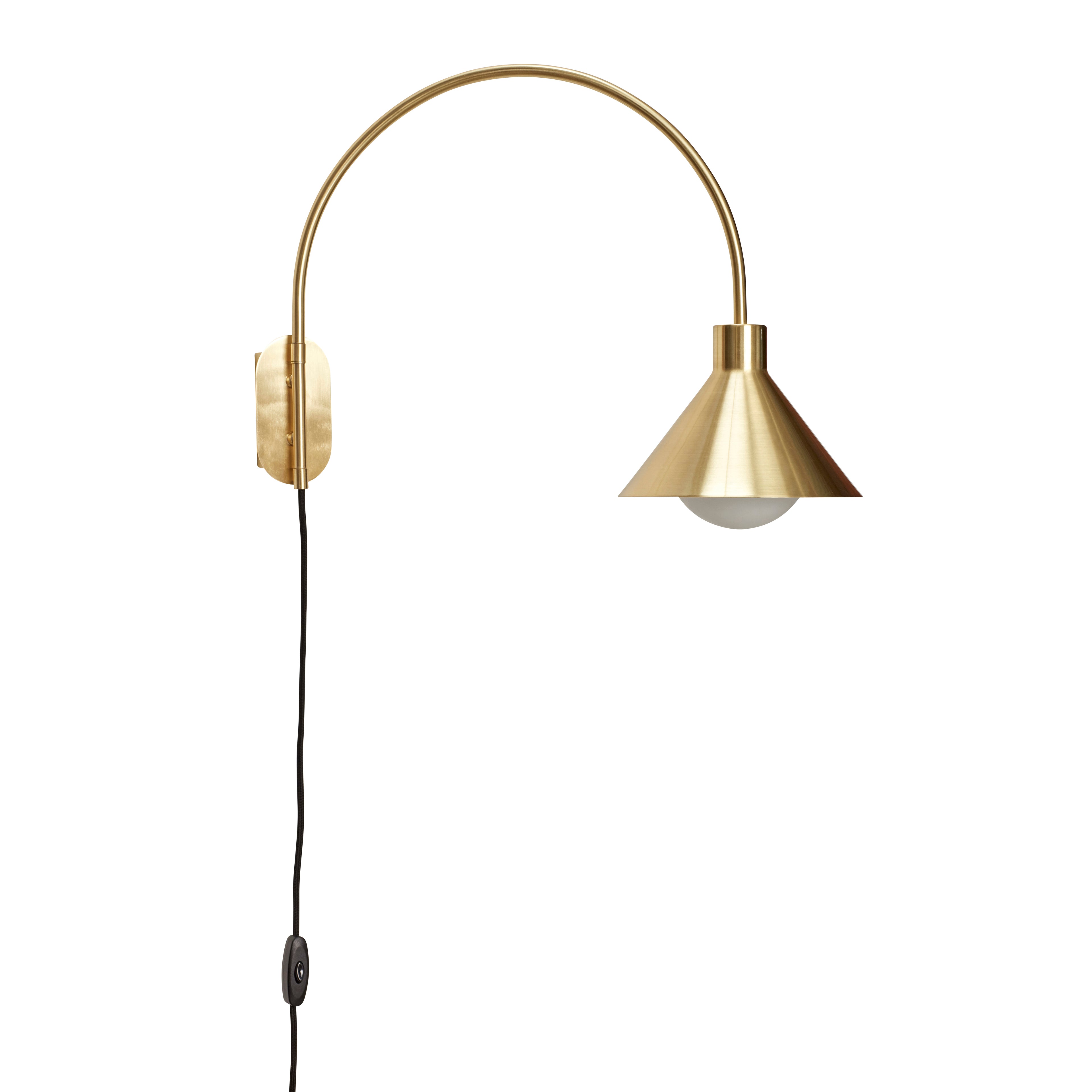 Rørvegglampe messingfarge - 55xh40cm, E27