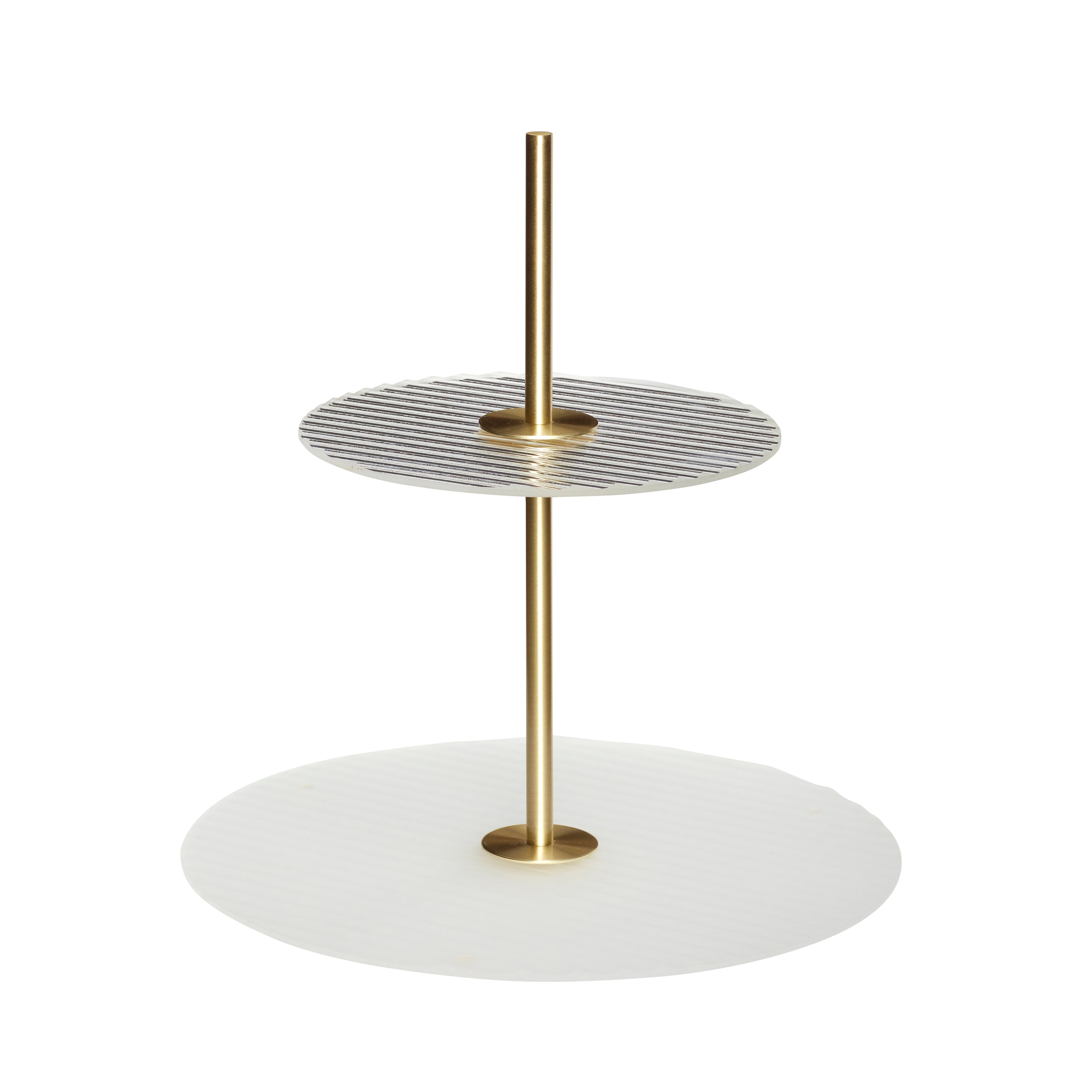 Ripple étagère Frosted/messingfarge - Ø30xH31cm