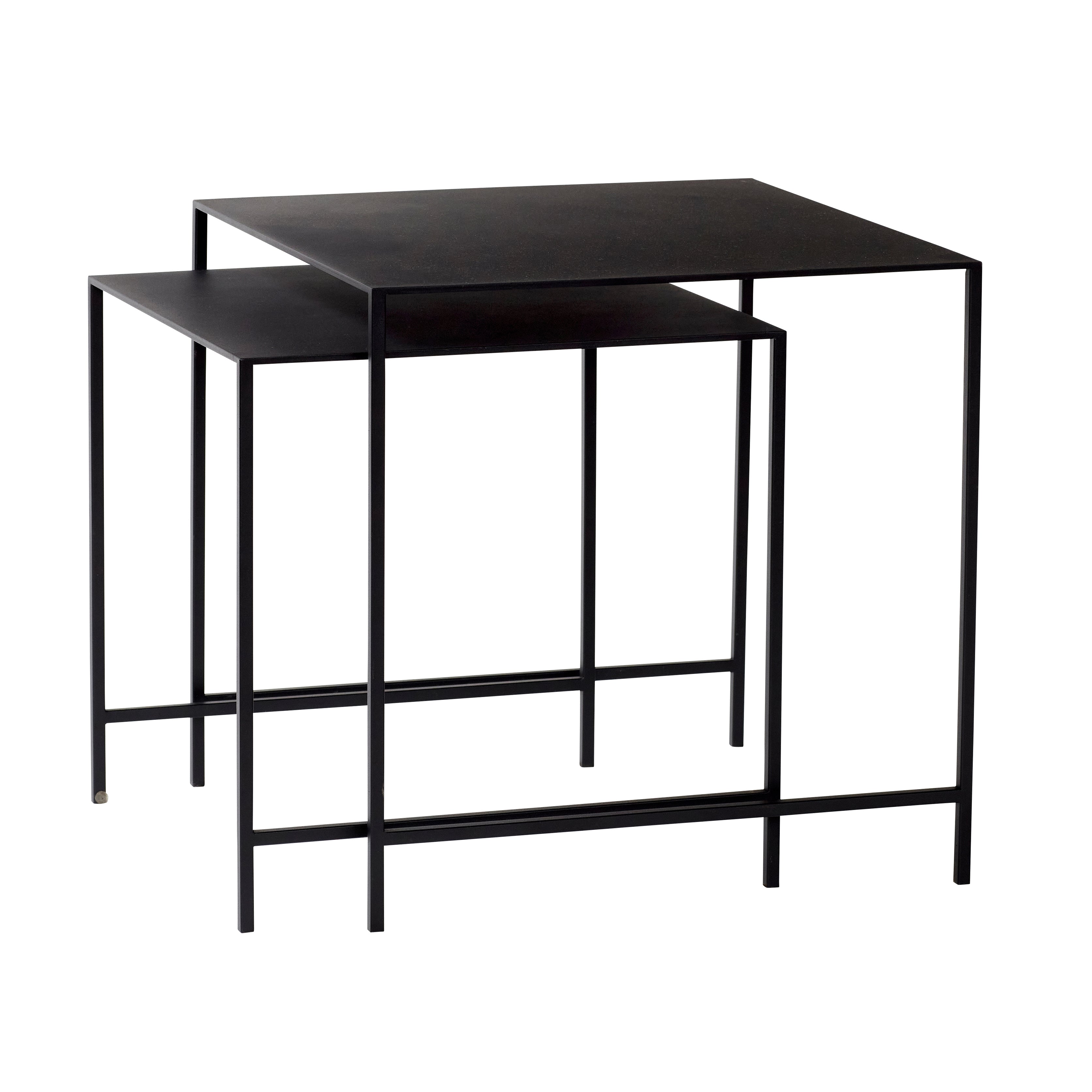 Duo -tabeller svart (sett med 2) - 40x40xh40, 45x45xh45cm
