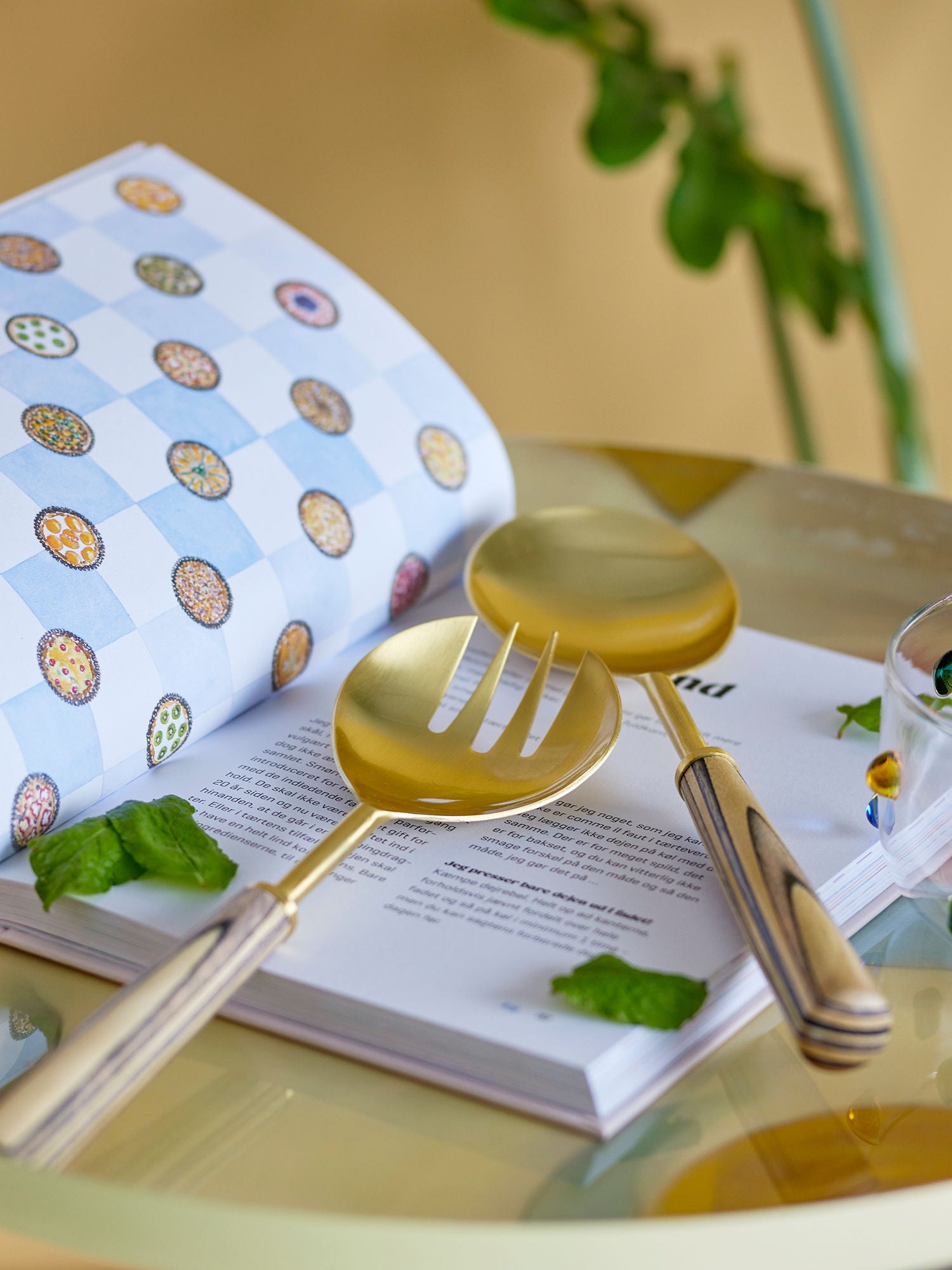 Bloomingville Fumio Salad -sett, gull, rustfritt stål