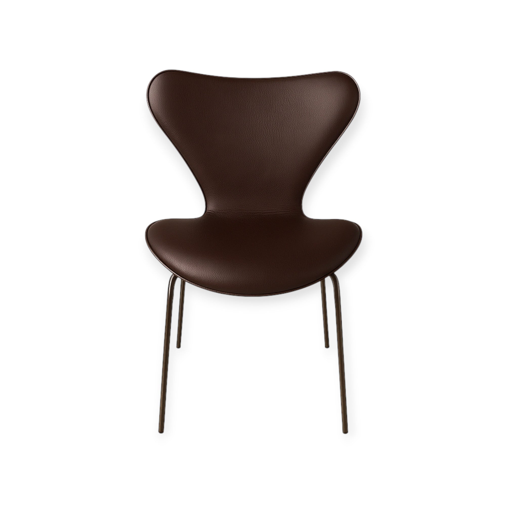 Heltrekk til Arne Jacobsen 3107 stol i mørkebrunt skinn
