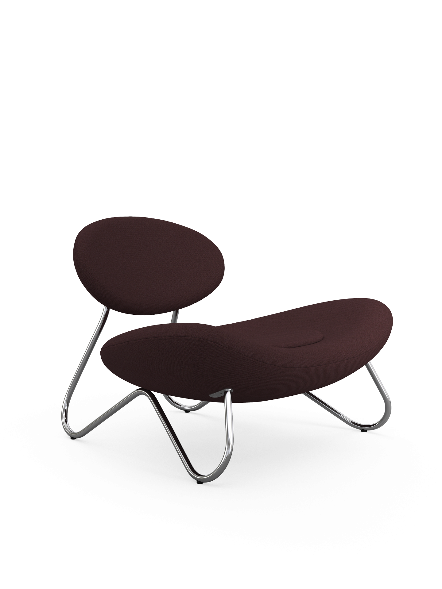 Meadow Lounge Chair - Bordeaux/børstet stål