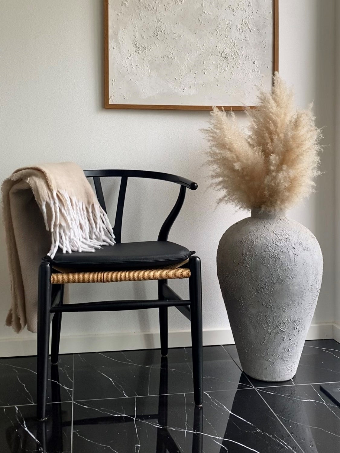 Pute til Hans J. Wegner Y -Acha Ch24 I - Navy Leather