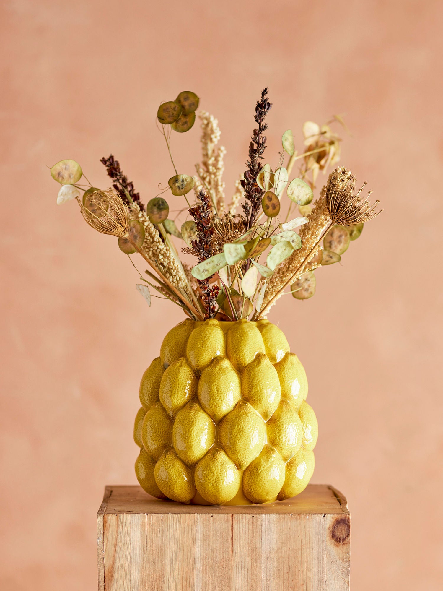 Kreativ samling limonvase, gul, steingods