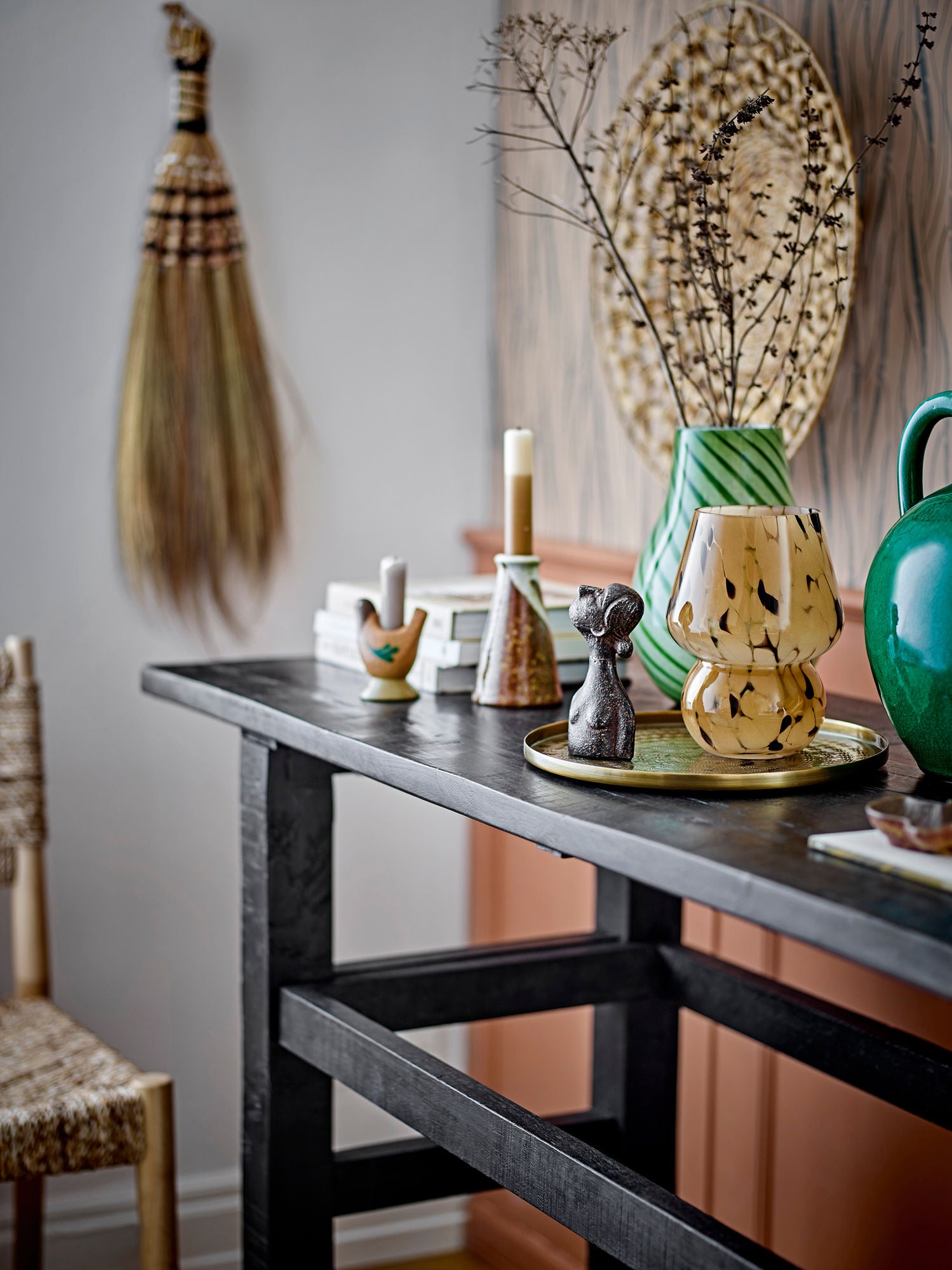 Bloomingville Riber Console Table, svart, resirkulert tre