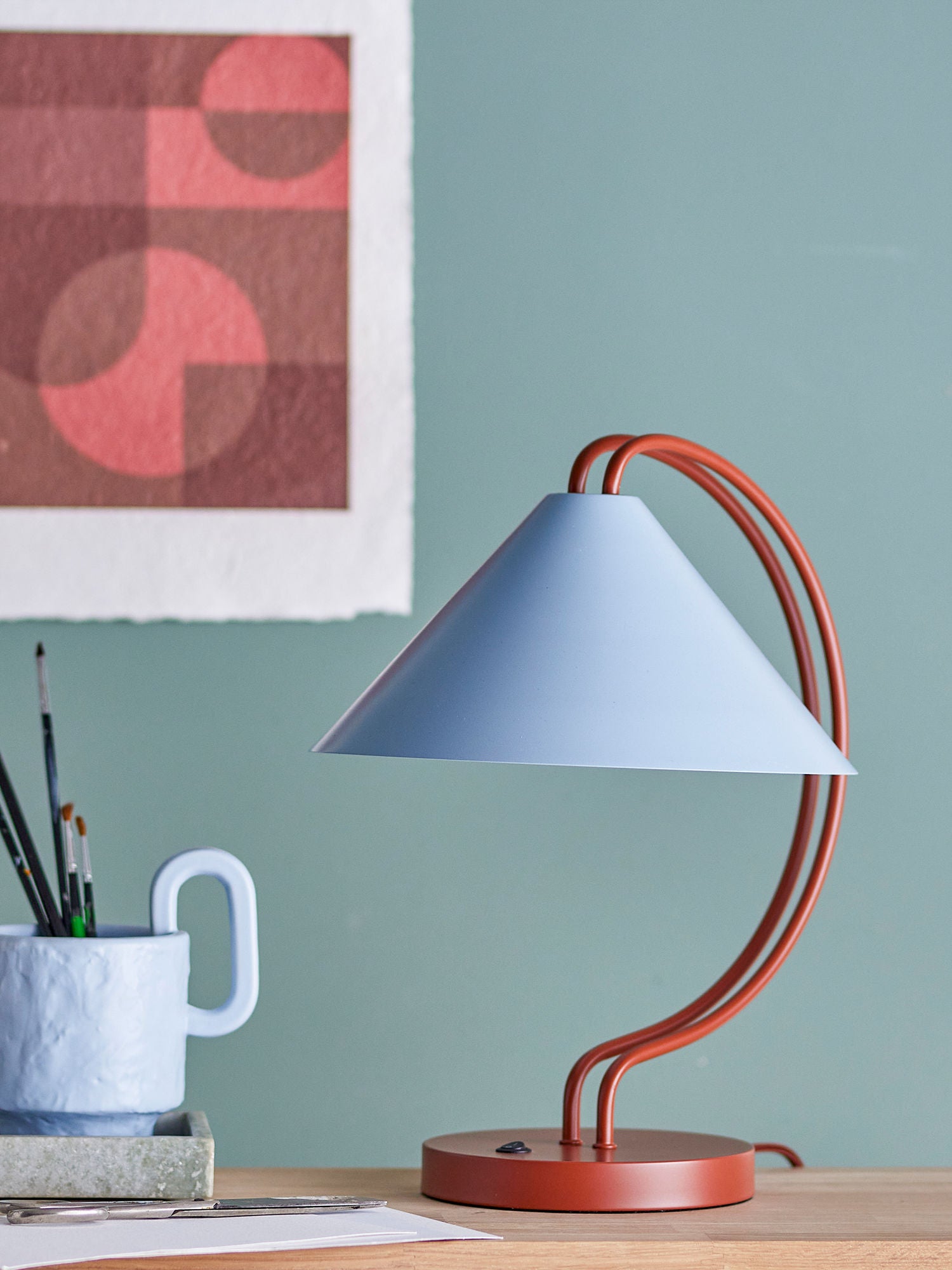 Bloomingville Janya bordlampe, rød, metall