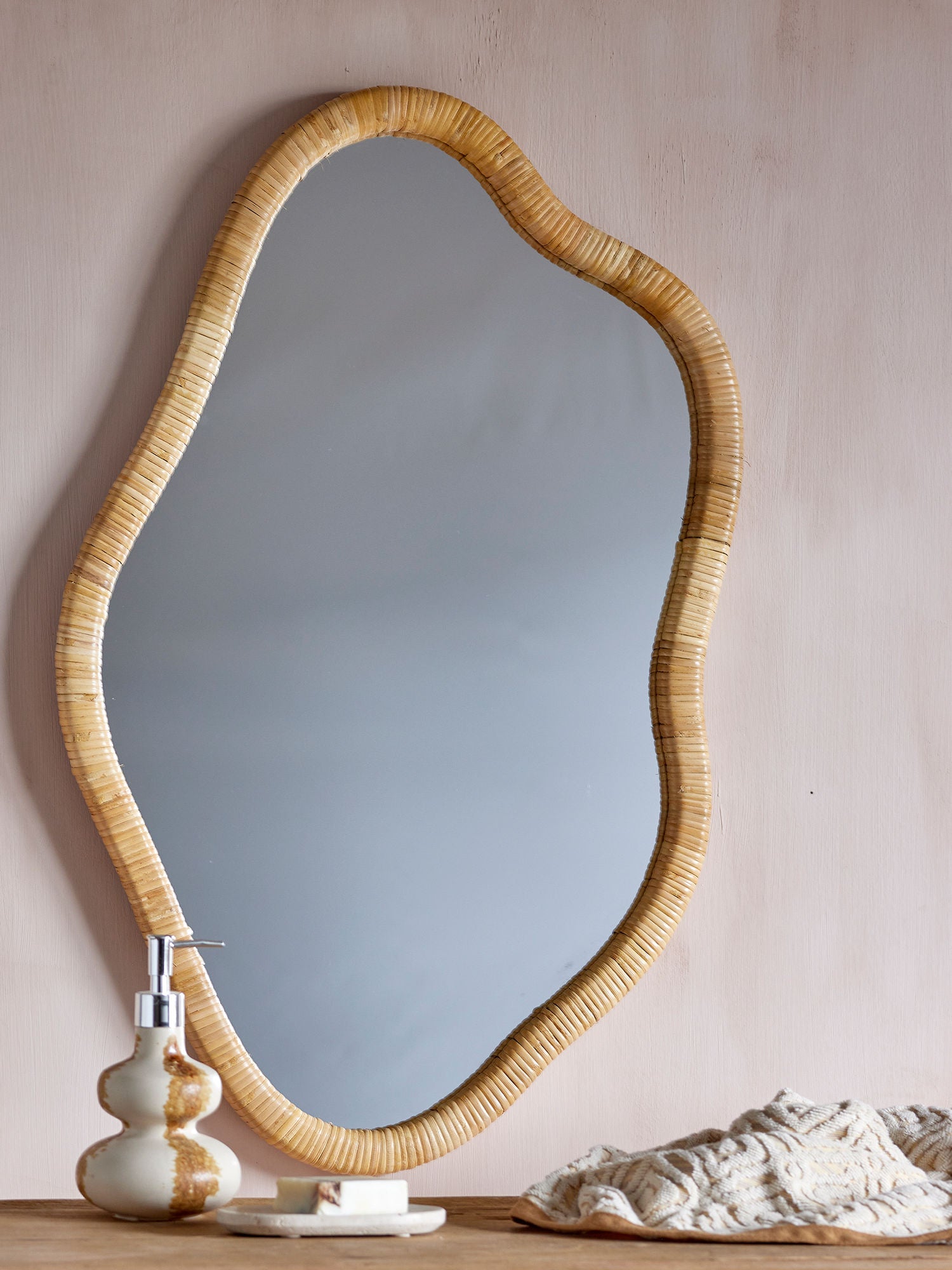 Bloomingville Ashlie Wall Mirror, Nature, Rattan