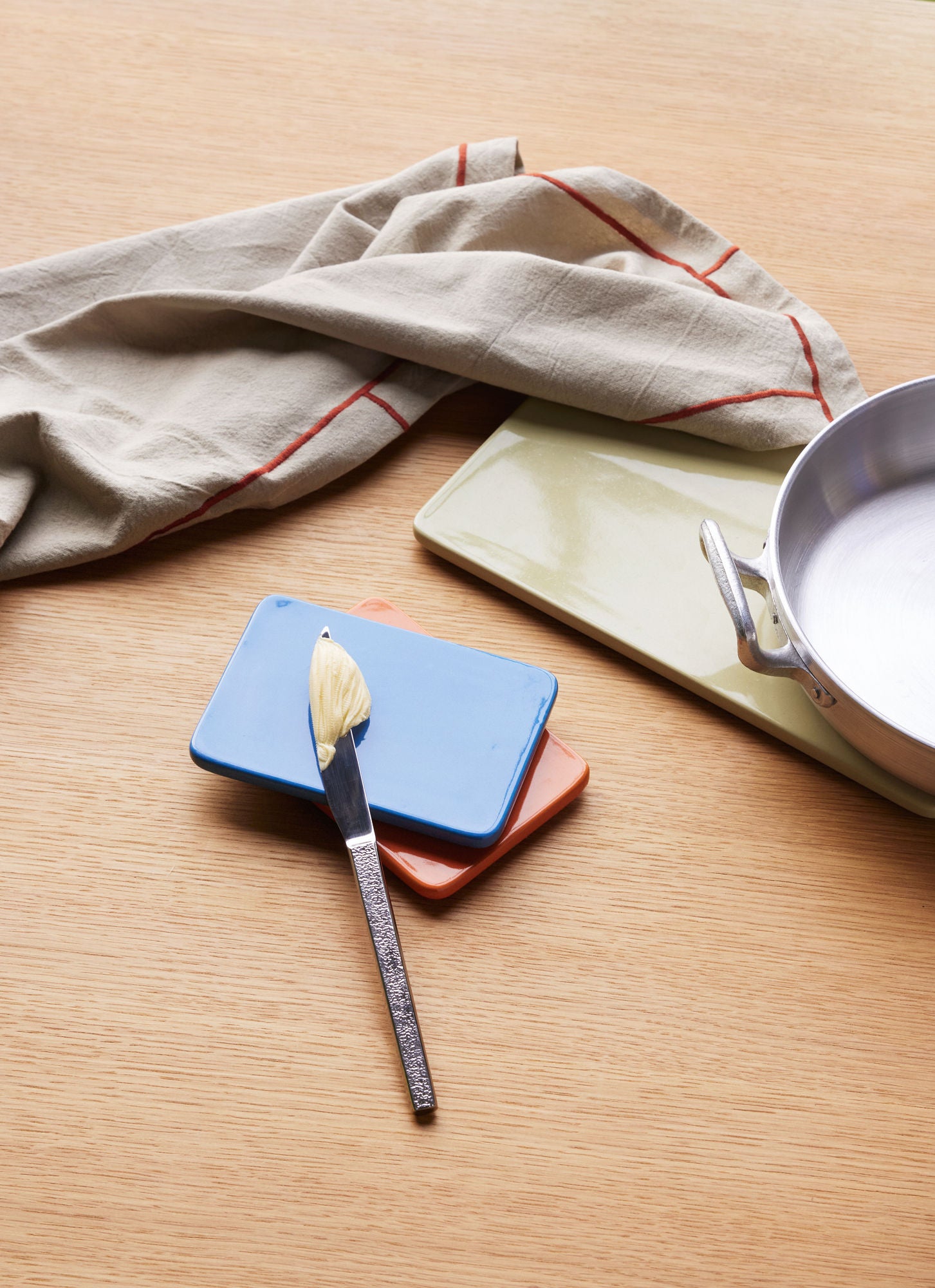 Hübsch EasypEasy tehåndkle Beige/rød