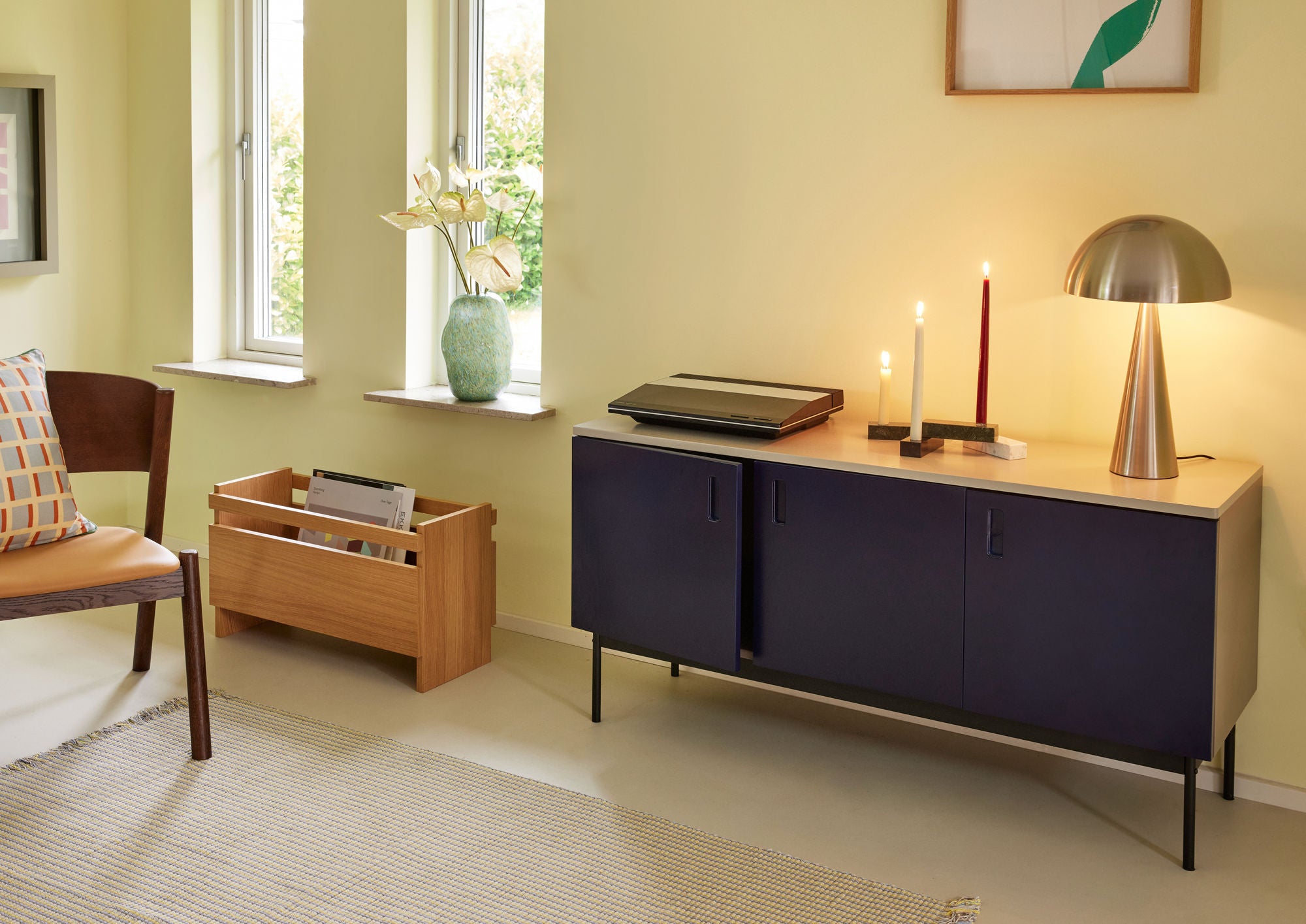Hübsch Study Console Table Dark Blue