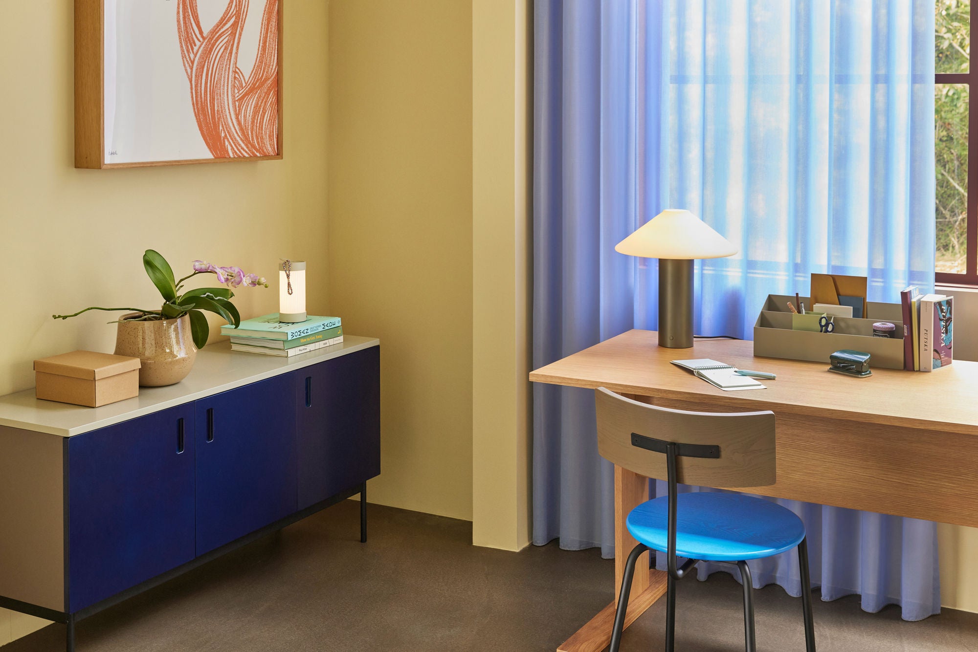 Hübsch Study Console Table Dark Blue