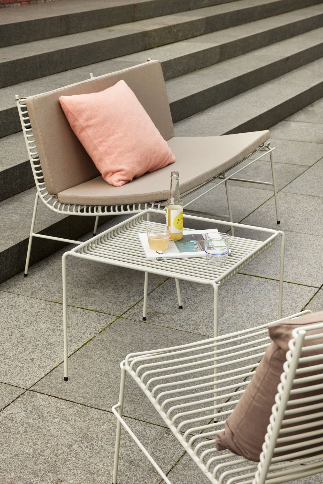 Hübsch String Bench Light Grey