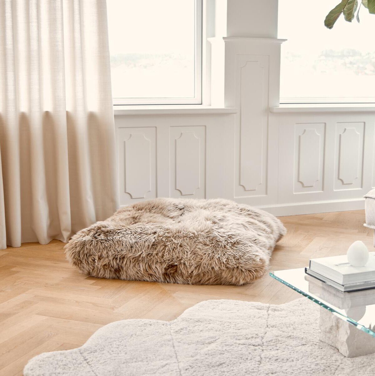 Maxi Float pute | Langhåret | New Zealand | Dobbeltsidig | 90x90 cm