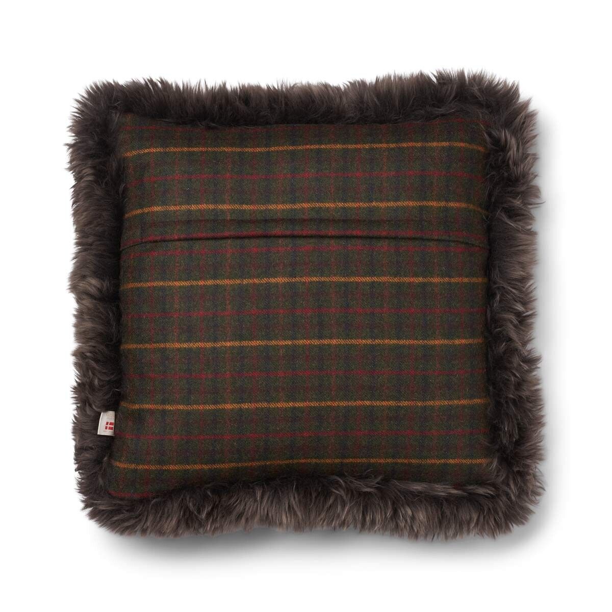 Sjekket samling | Ullpute | Langhåret | Dobbeltsidig | 52x52 cm