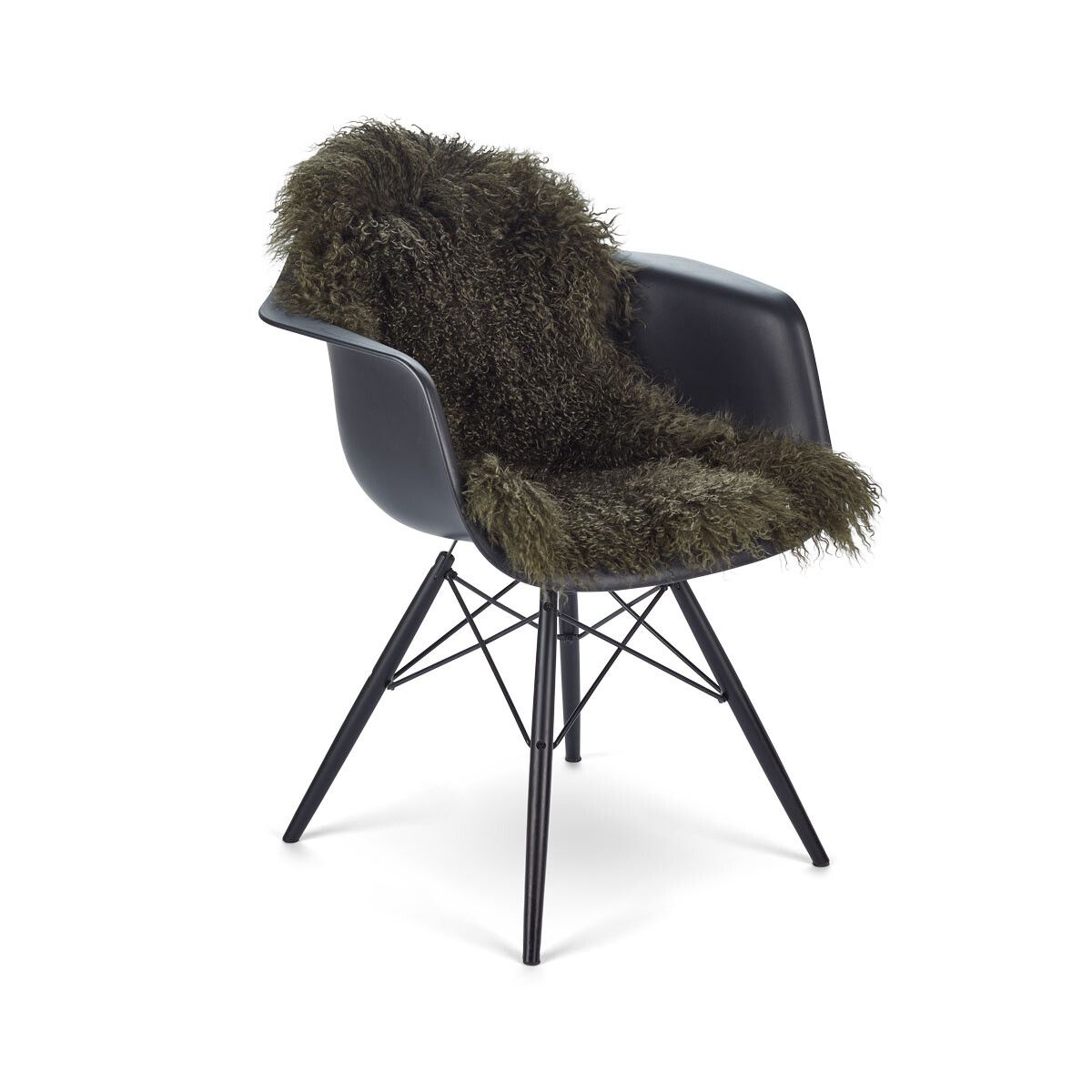 Krøllete hår lambeskin 85 cm.