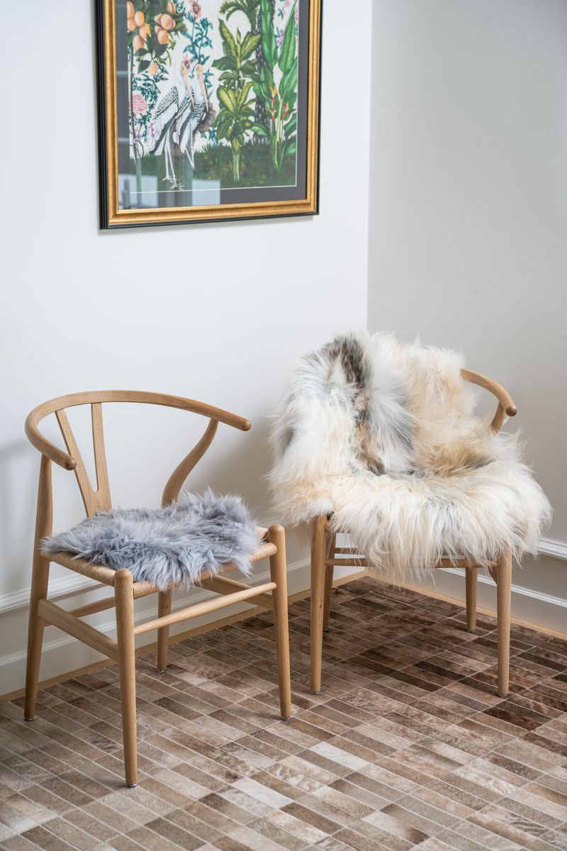 Langhåret lambeskinn 110 cm.