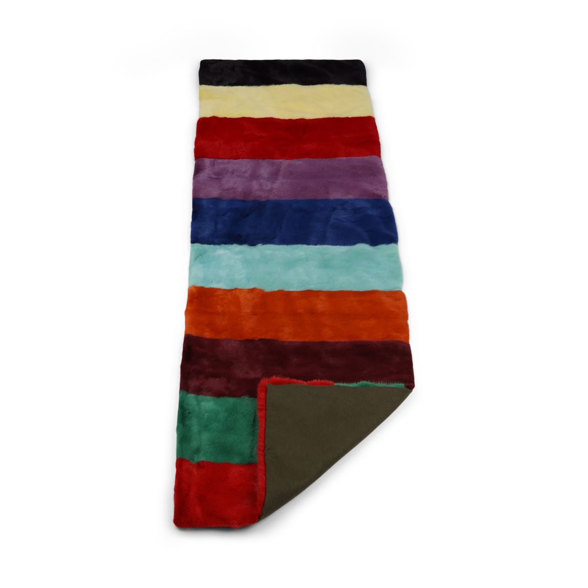 Mink pledd | Baksiden av kashmir | Flerfarget Bright | 70x230 cm