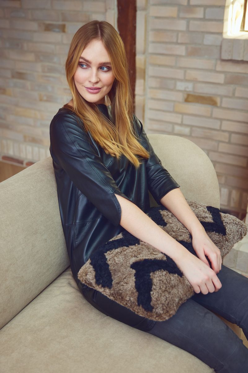 Sikksakk lammeskinnspute | Korthåret | New Zealand | Dobbeltsidig