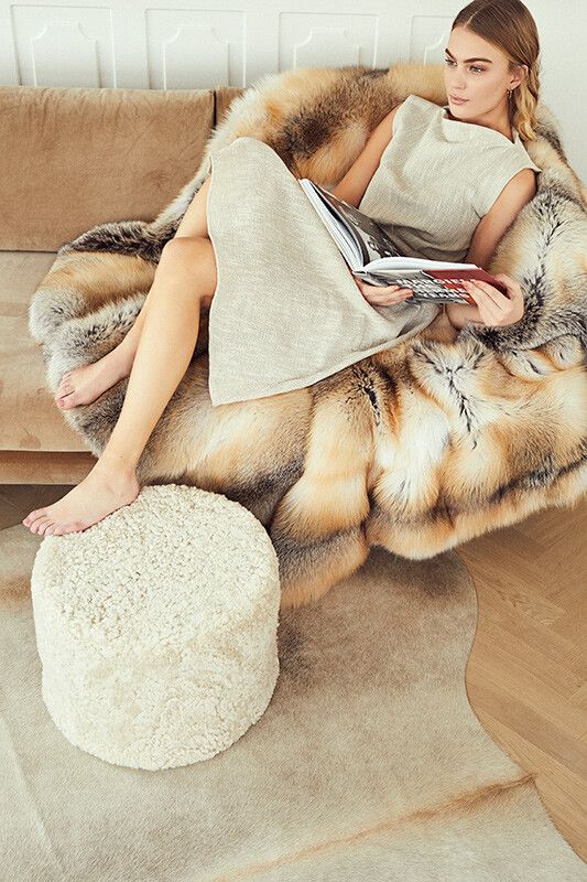 Teppe av Fox | Baksiden av kashmir | 70x230 cm