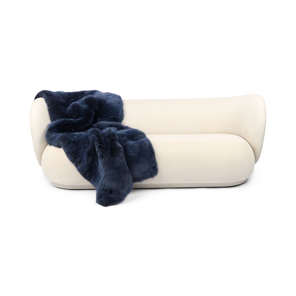 Premium revepledd | Cashmere bakside | Blå Indigo | 210x76 cm
