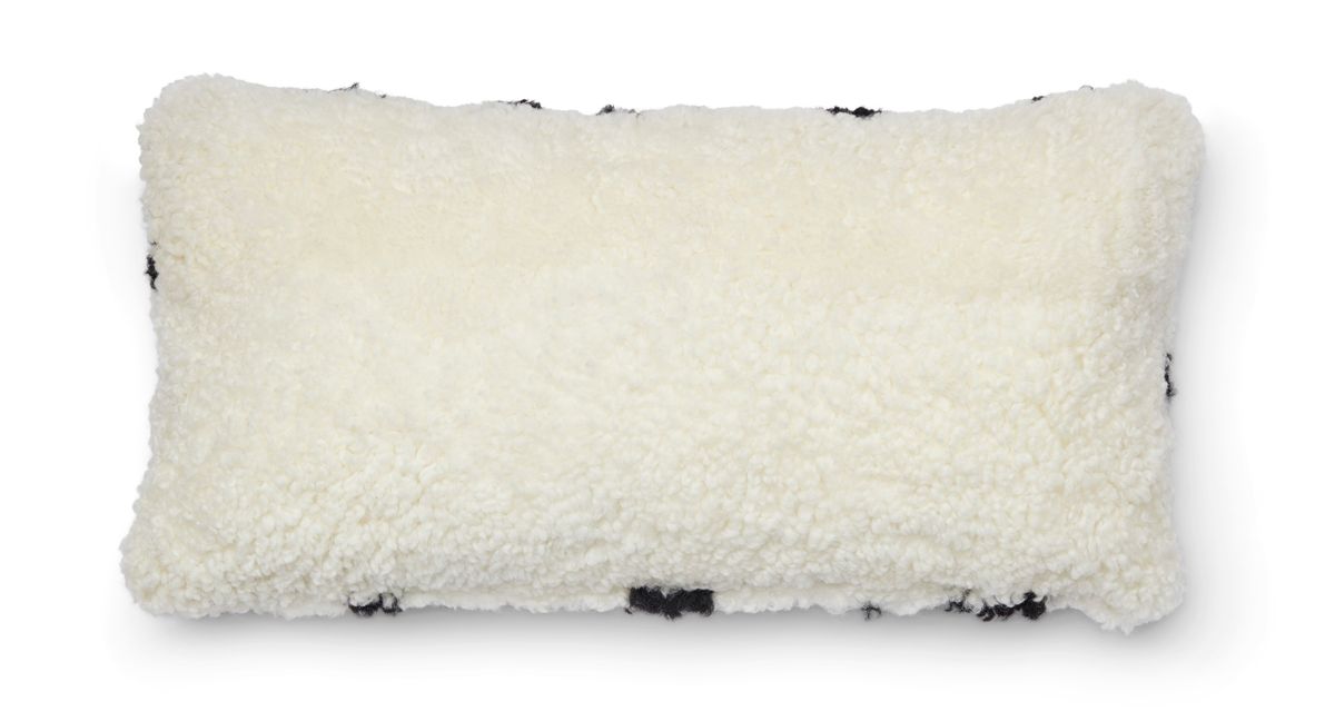 Sebra lammeskinnspute | Korthåret | New Zealand | Dobbeltsidig | 30x60 cm