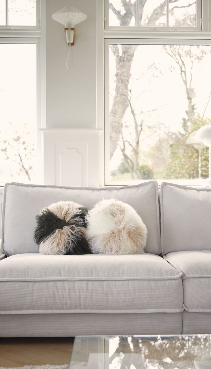 Lammeskinnspute | Krøllete | Tibet | Ø45 cm, Ø62 cm & Ø38 cm