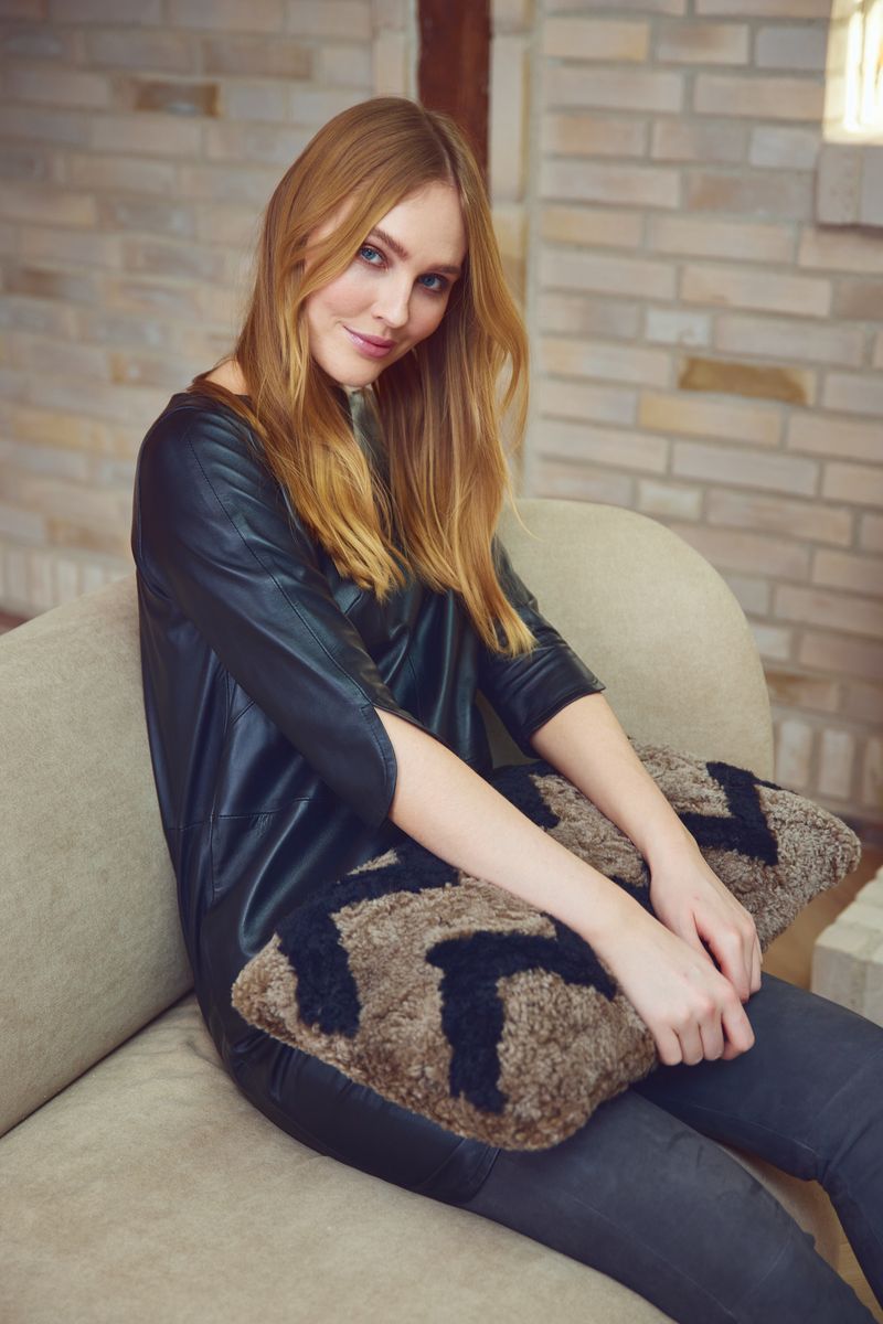 Sikksakk lammeskinnspute | Korthåret | New Zealand | Dobbeltsidig