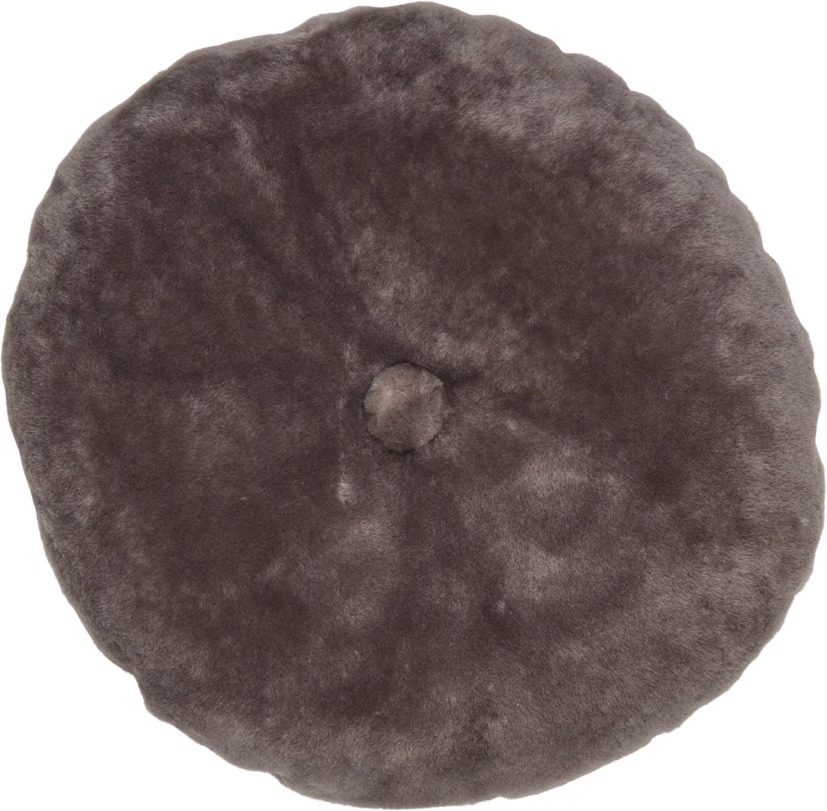 Lammeskinnspute | Mokkasin | Dobbeltsidig | Ø45 cm