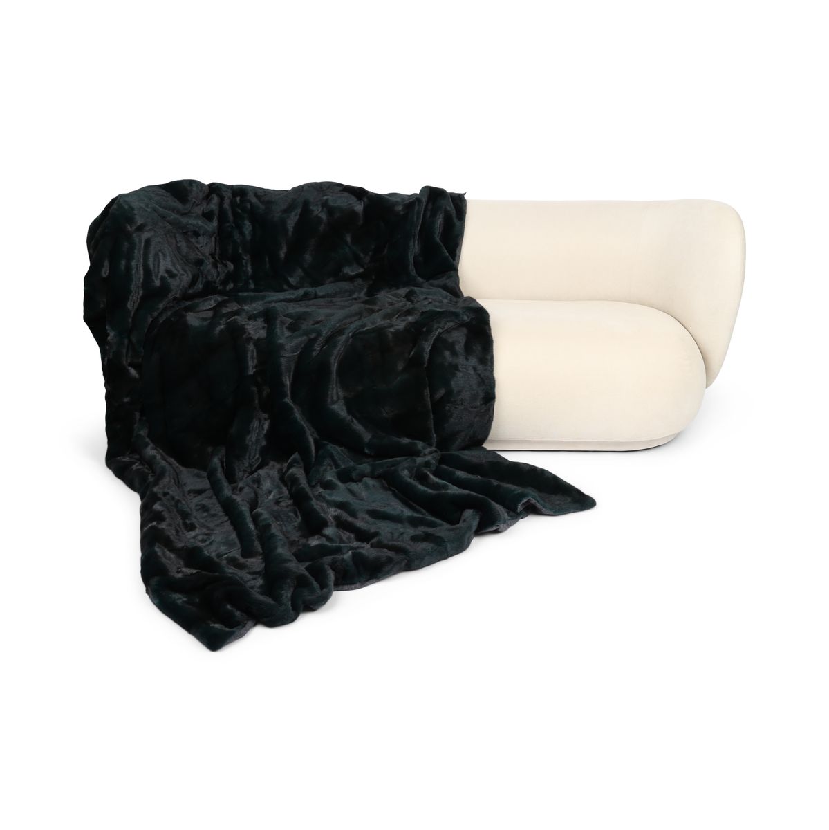 Mink pledd | Baksiden av kashmir | Antikk grønn | 180x210 cm