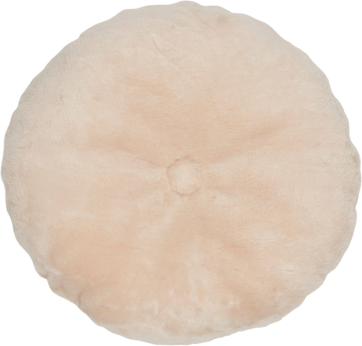 Lammeskinnspute | Mokkasin | Dobbeltsidig | Ø45 cm